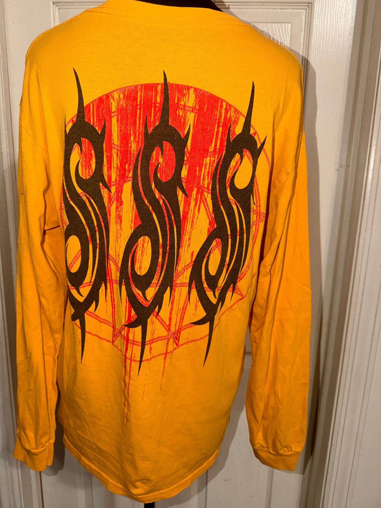 Slipknot Double Sided Vintage Oversized Distressed Long Sleeve Tee