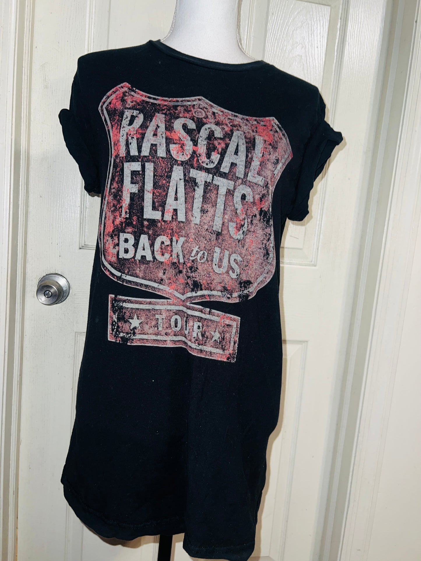 Rascal Flatts Double Sided Oversized Distressed Tee