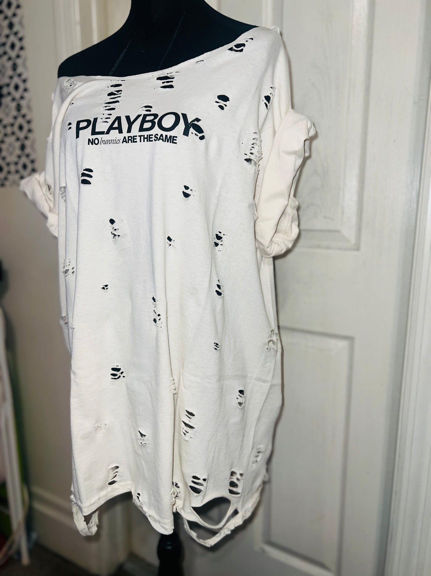 Playboy Double Sided Oversized Distressed Tee