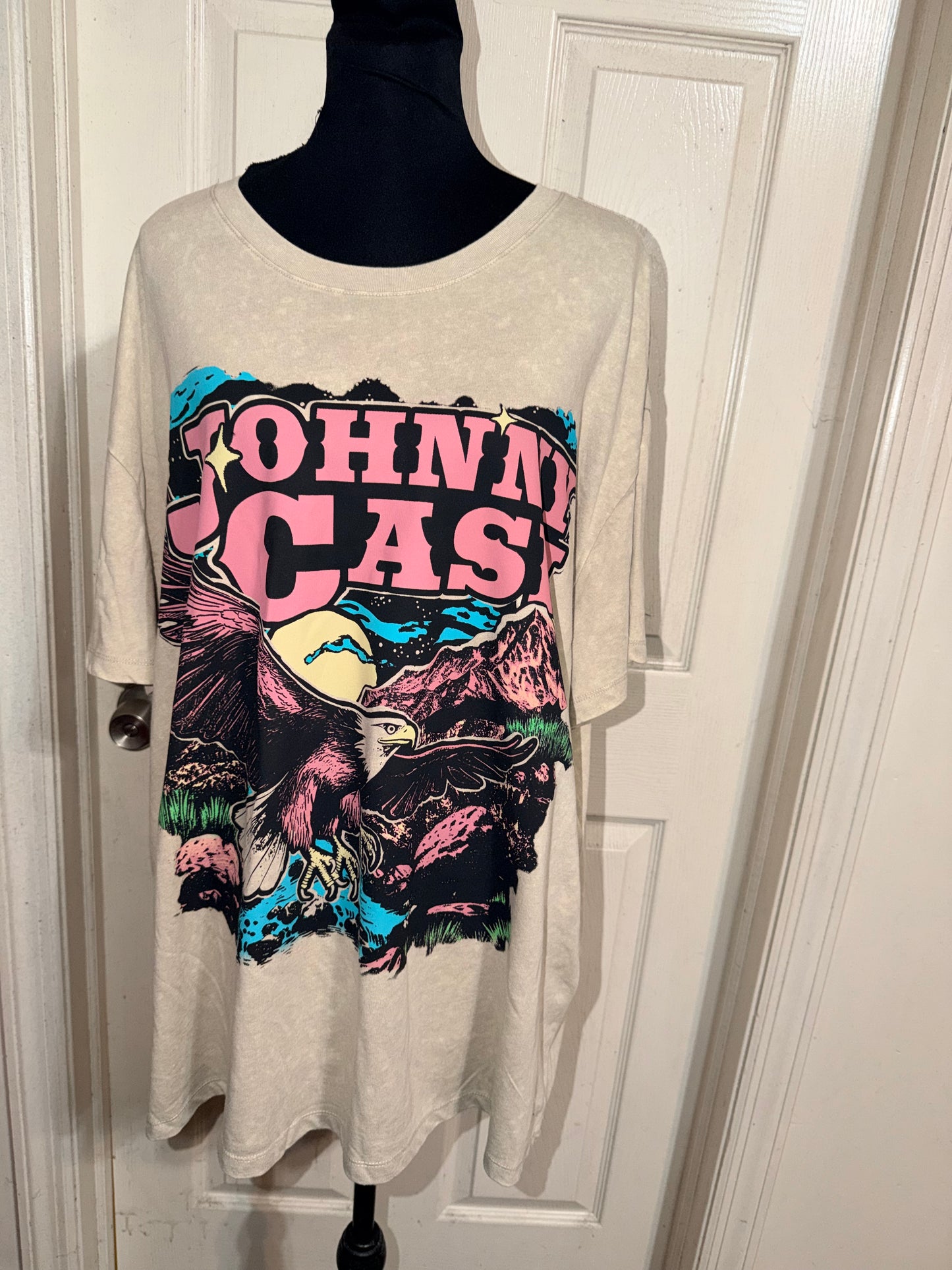Johnny Cash Double Sided Oversized Distressed Tee
