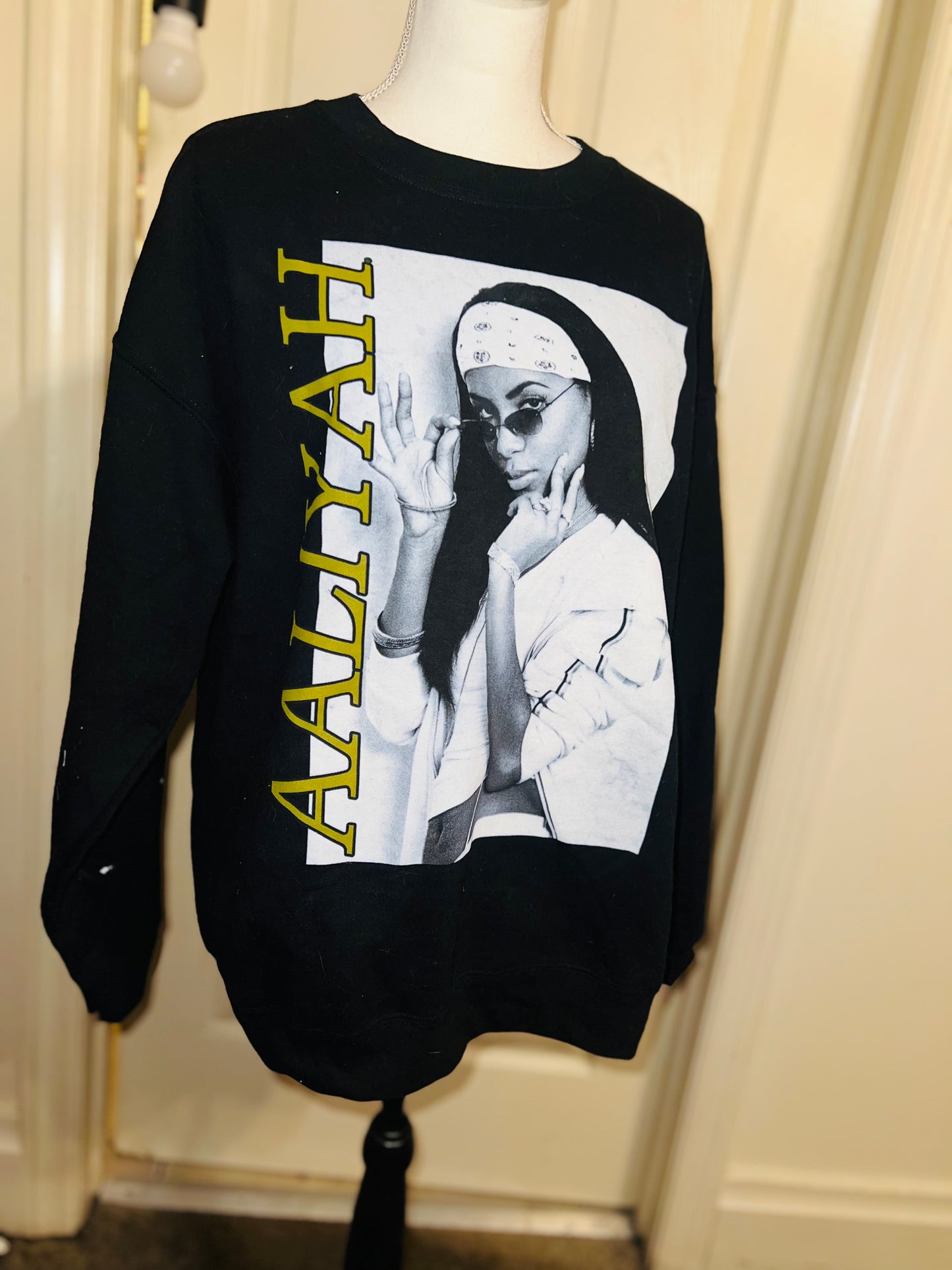 Aaliyah Oversized Distressed Sweatshirt