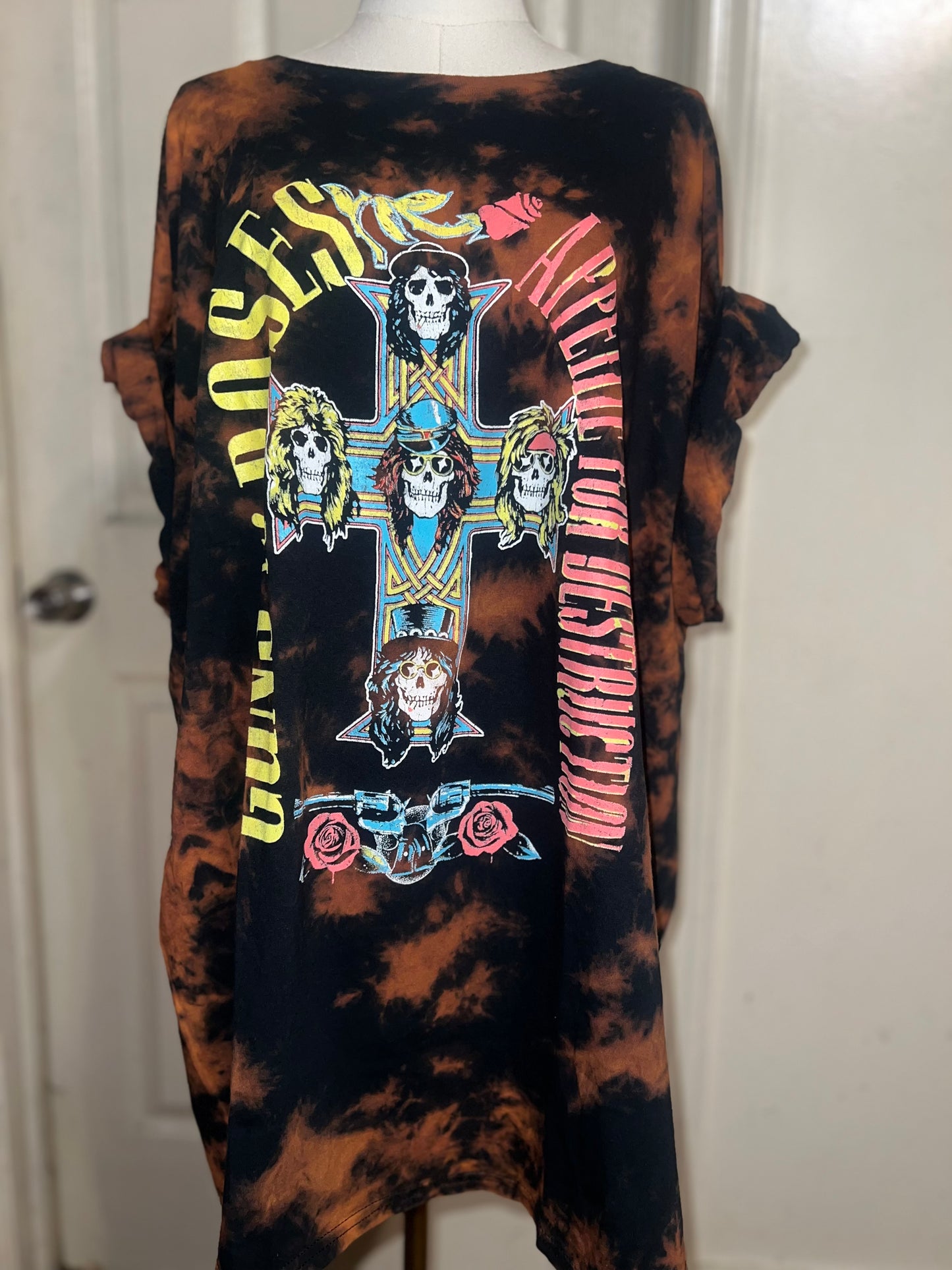 Guns N’ Roses Bleached Oversized Distressed Tee/Dress