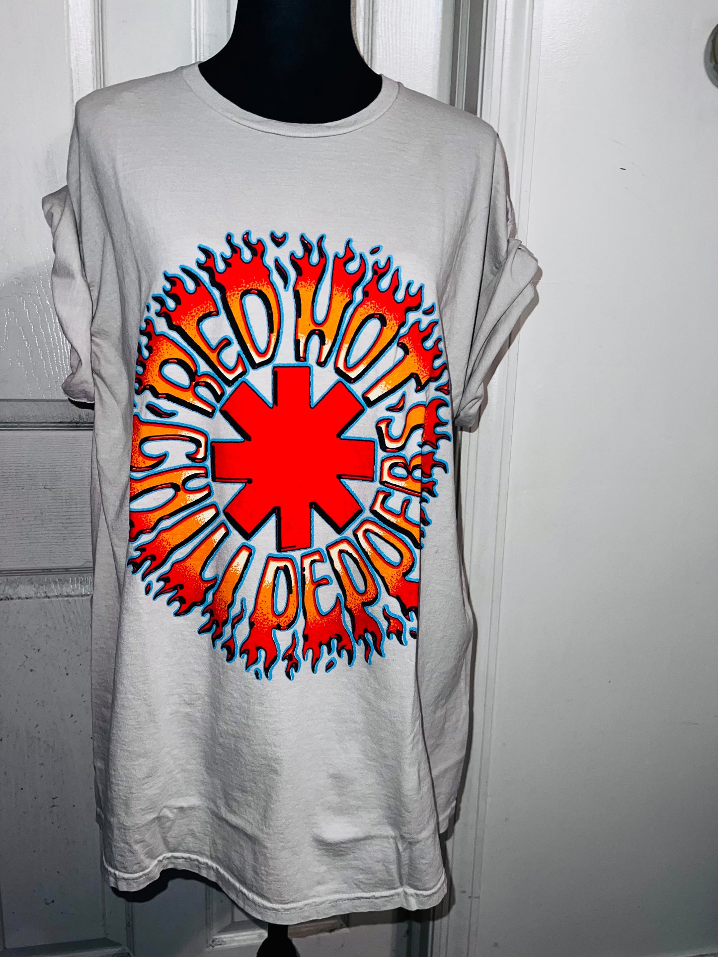 Red Hot Chili Peppers Double Sided Oversized Distressed Tee