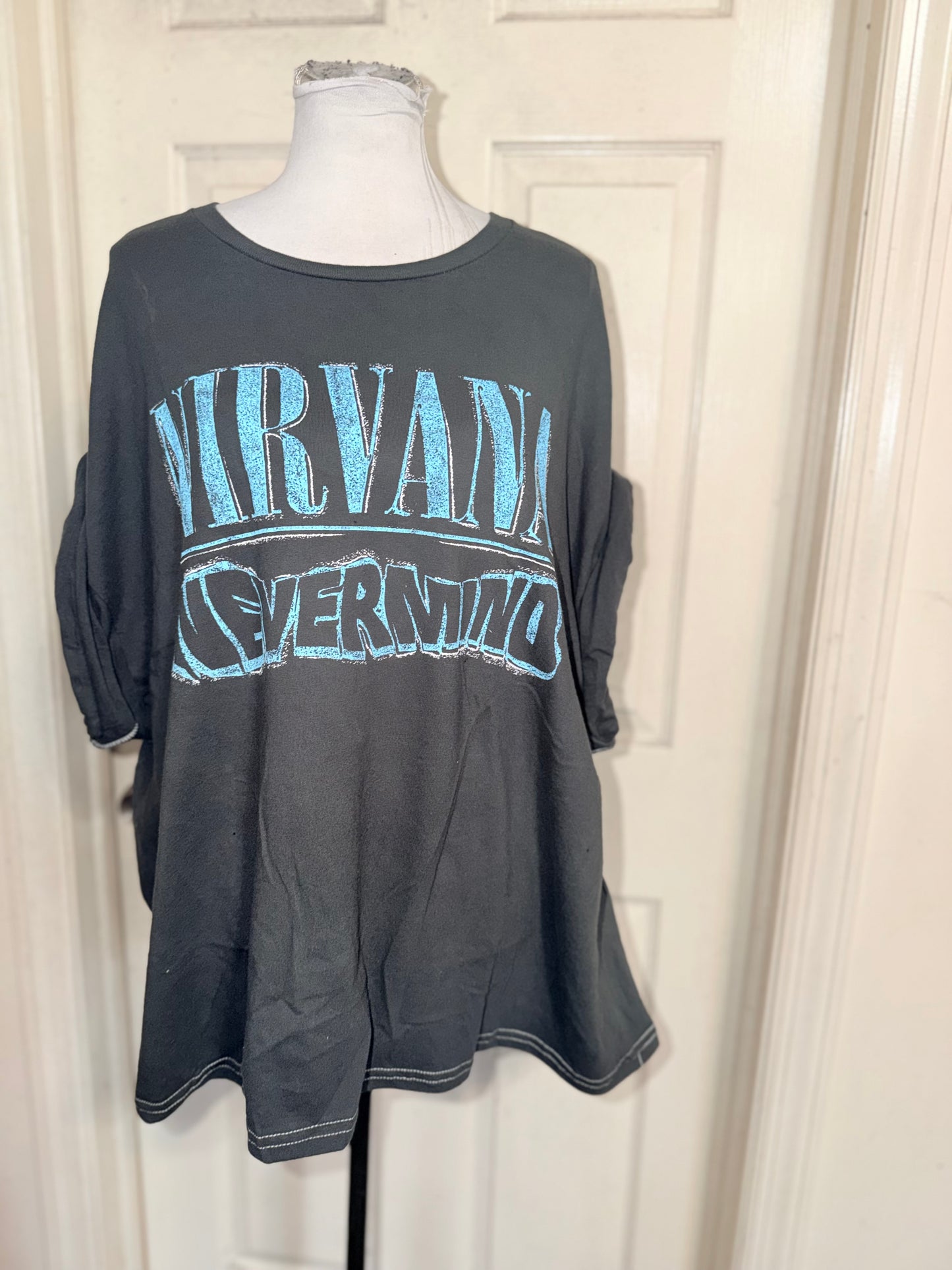 Nirvana Double Sided Oversized Distressed Tee