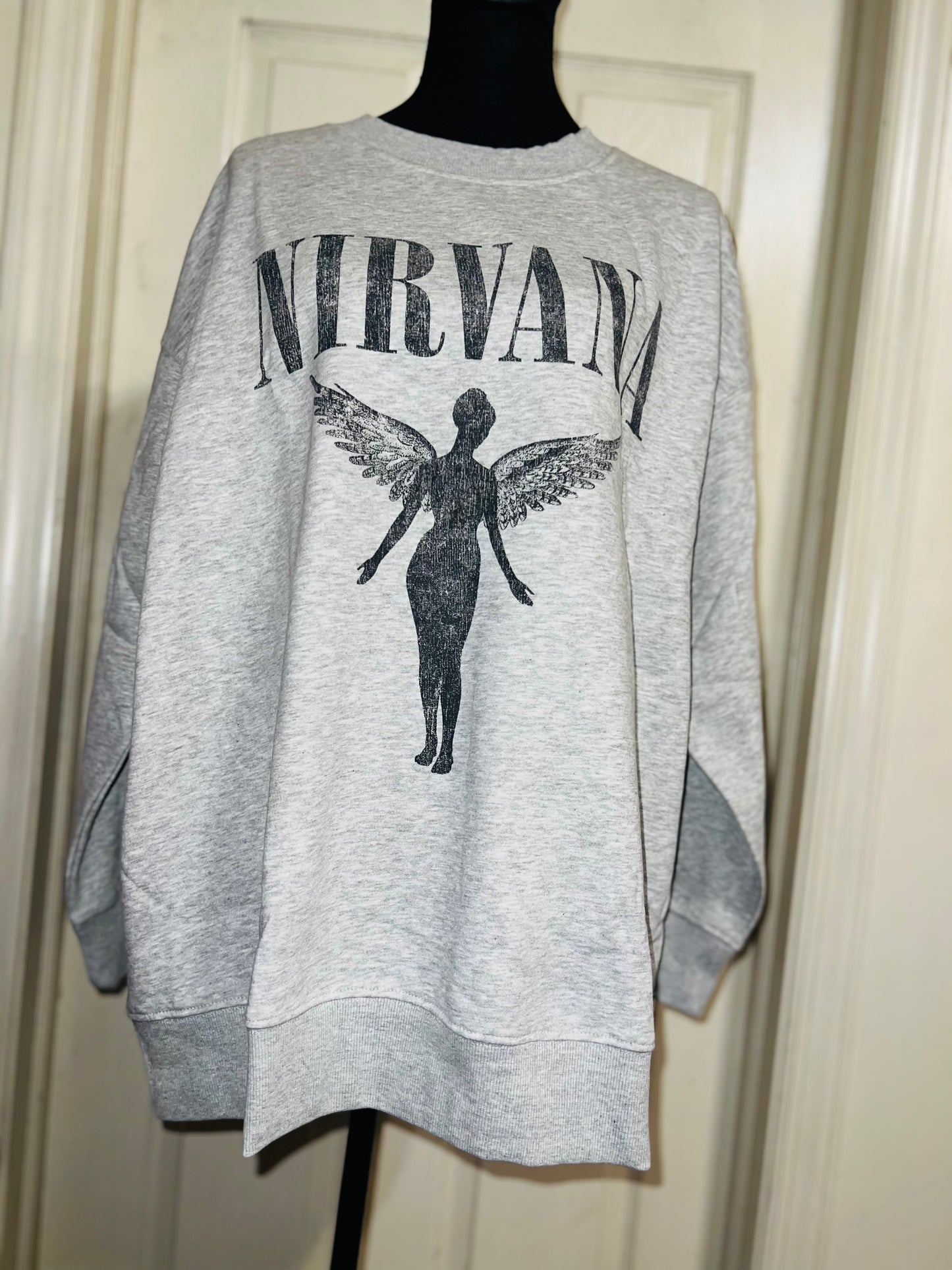 Nirvana Oversized Distressed Sweatshirt