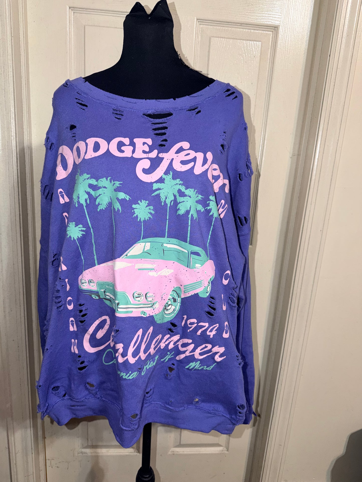 Dodge Challenger Oversize Distressed Sweatshirt