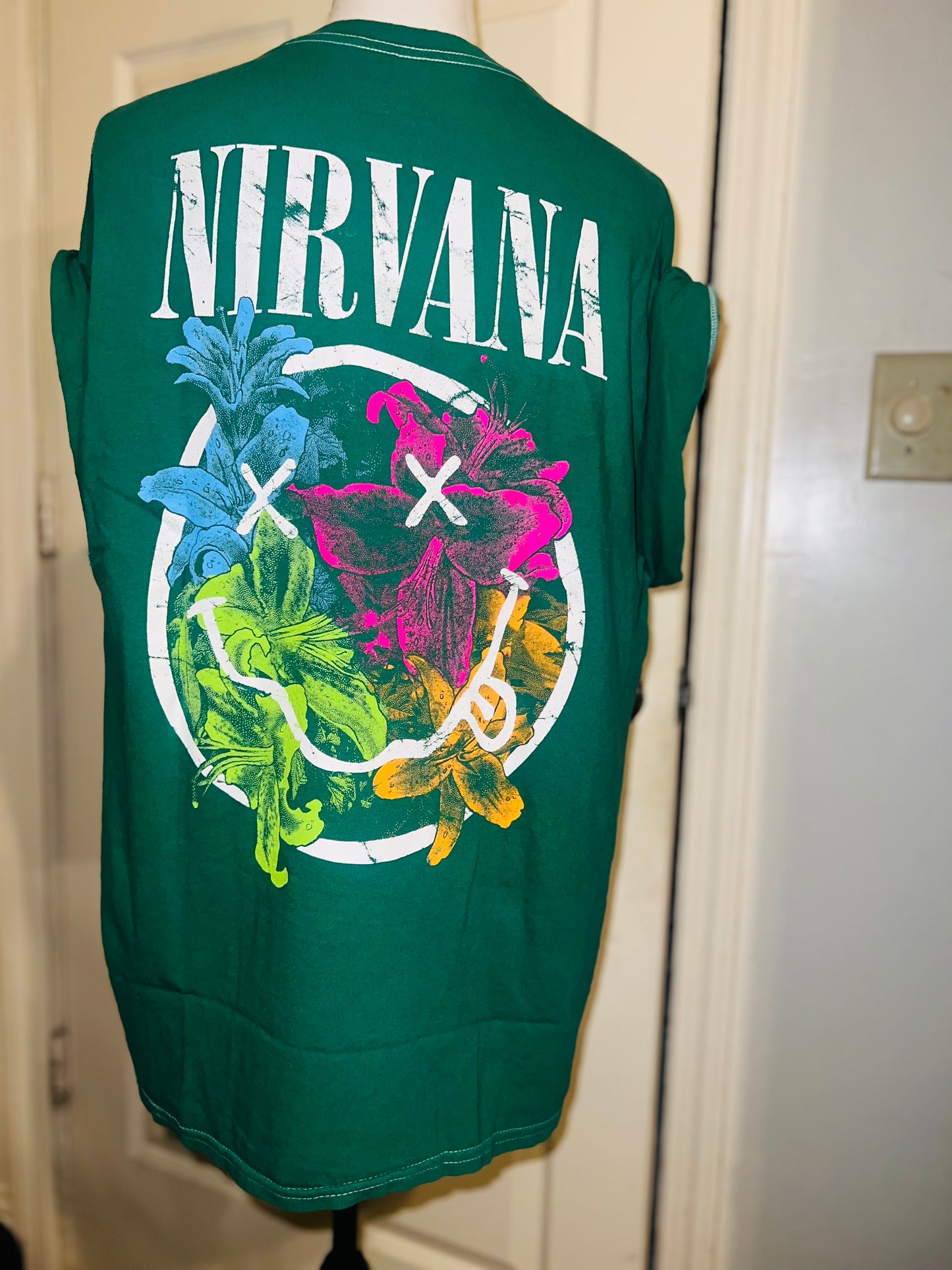 Nirvana Double Sided Oversized Distressed Tee