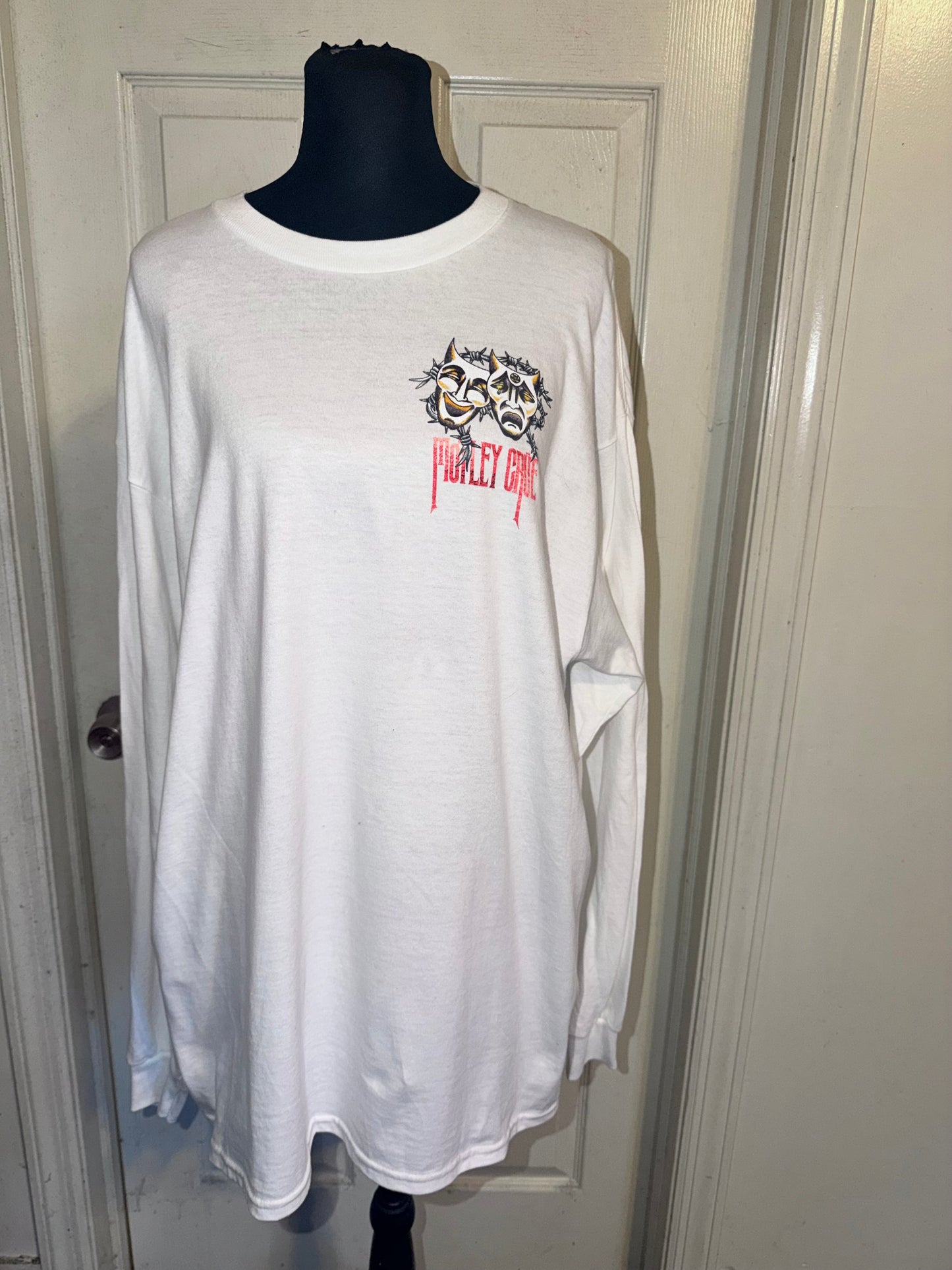 Motley Crue Double Sided Oversized Distressed Long Sleeve Tee