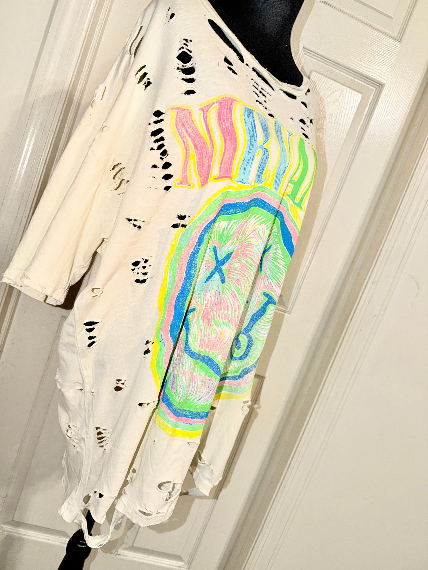 Nirvana Oversized Distressed Tee