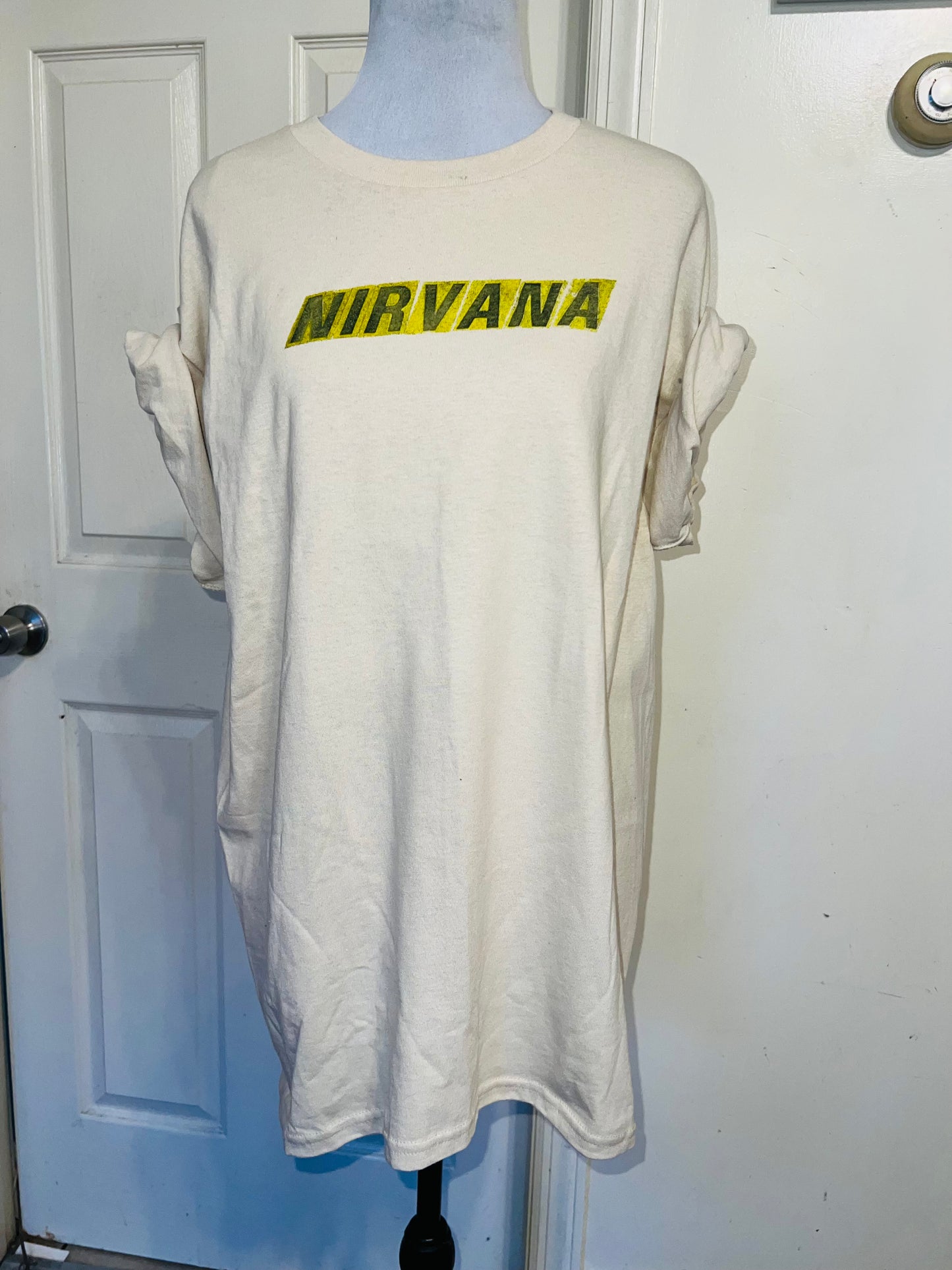 Nirvana Double Sided Oversized Distressed Tee