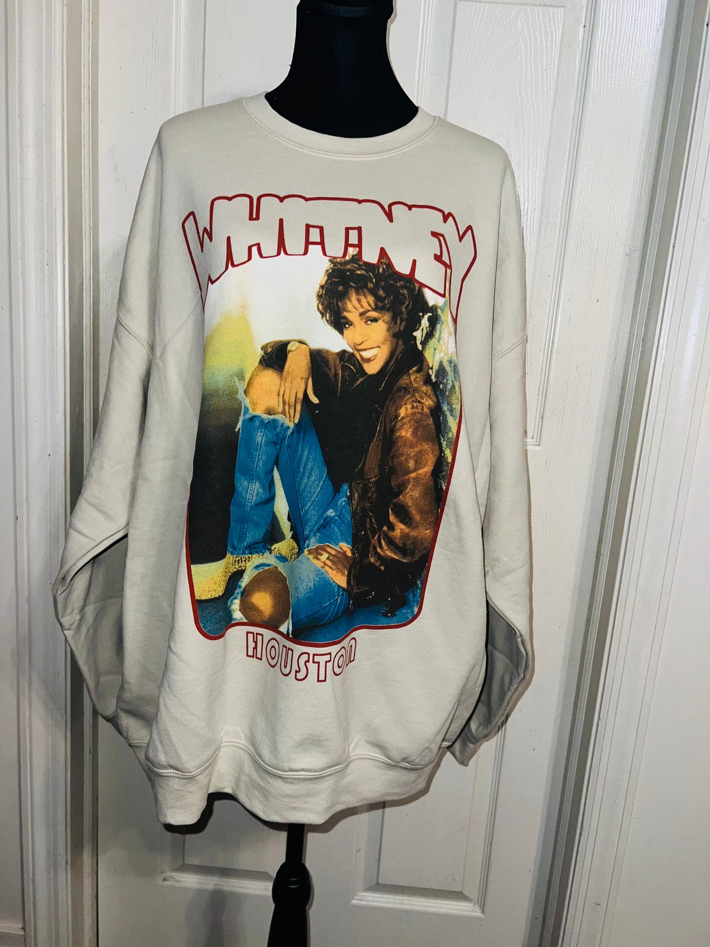 Whitney Houston Oversized Distressed Sweatshirt