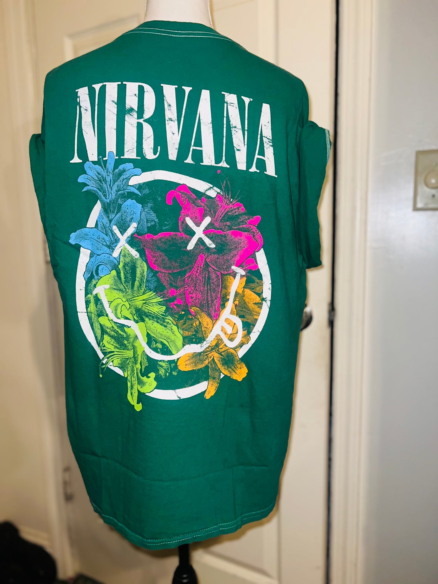 Nirvana Double Sided Oversized Distressed Tee