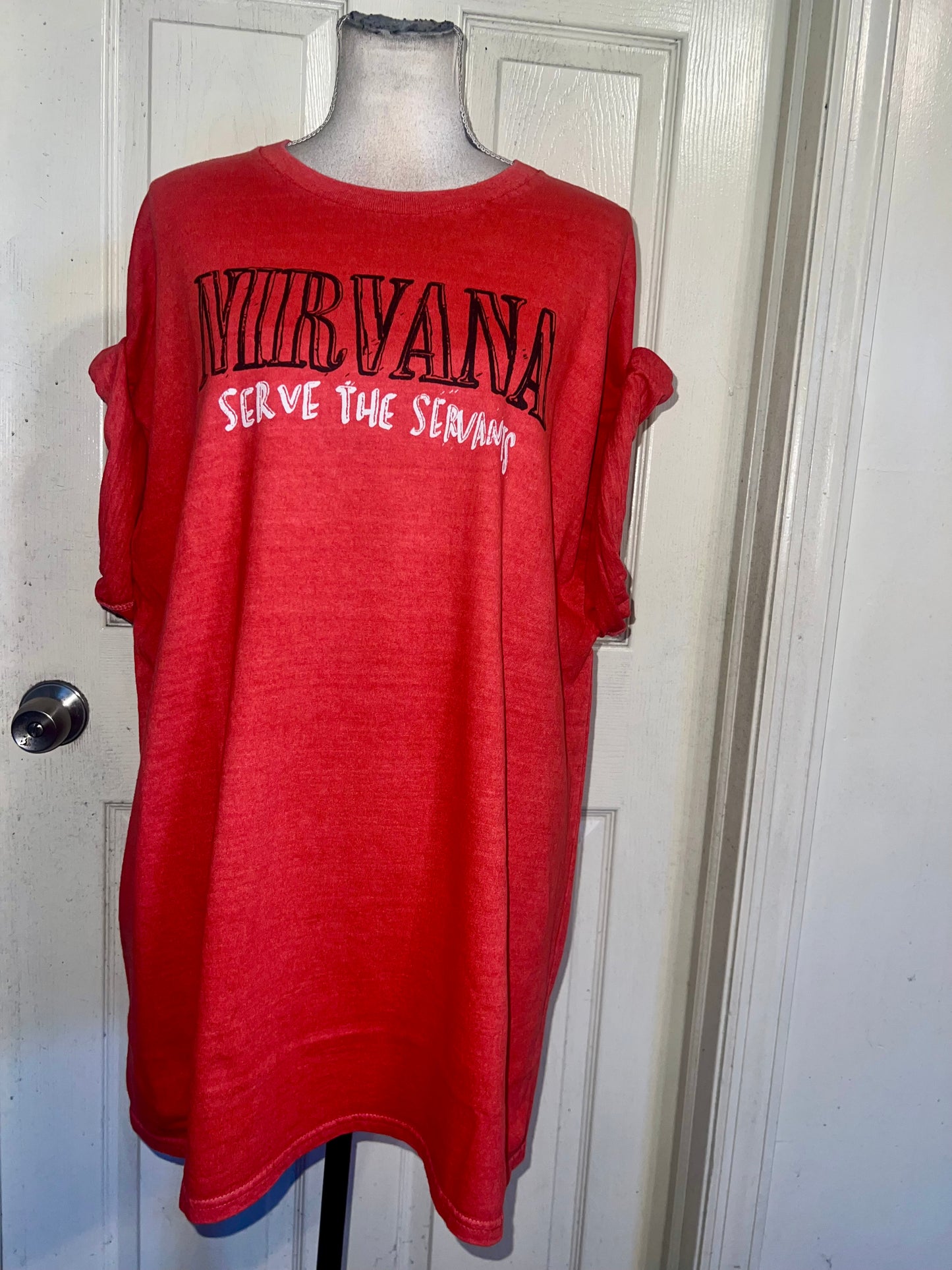 Nirvana Double Sided Oversized Distressed Tee