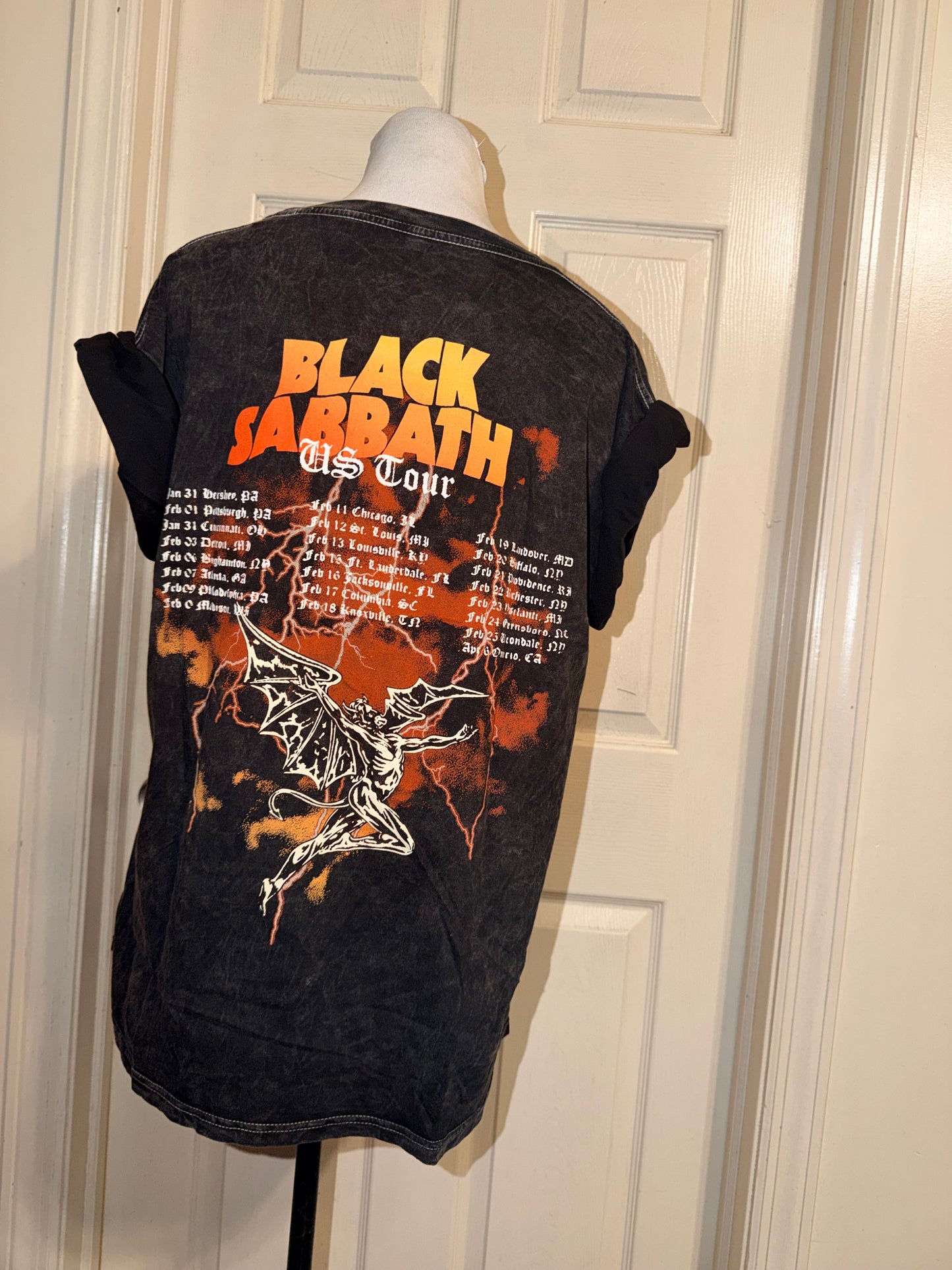 Black Sabbath Double Sided Oversized Distressed Tee