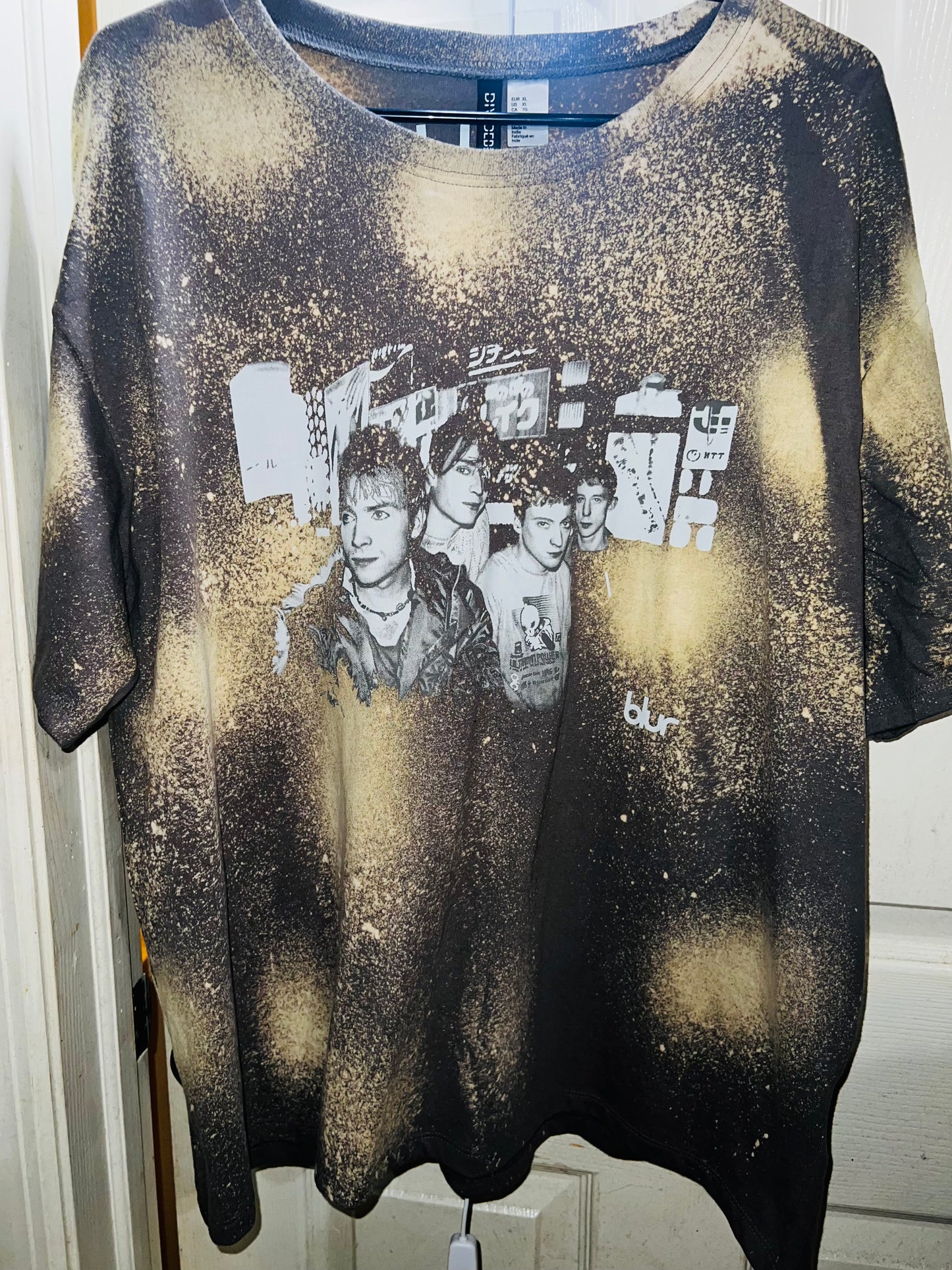 Bleached Blur Oversized Distressed Tee
