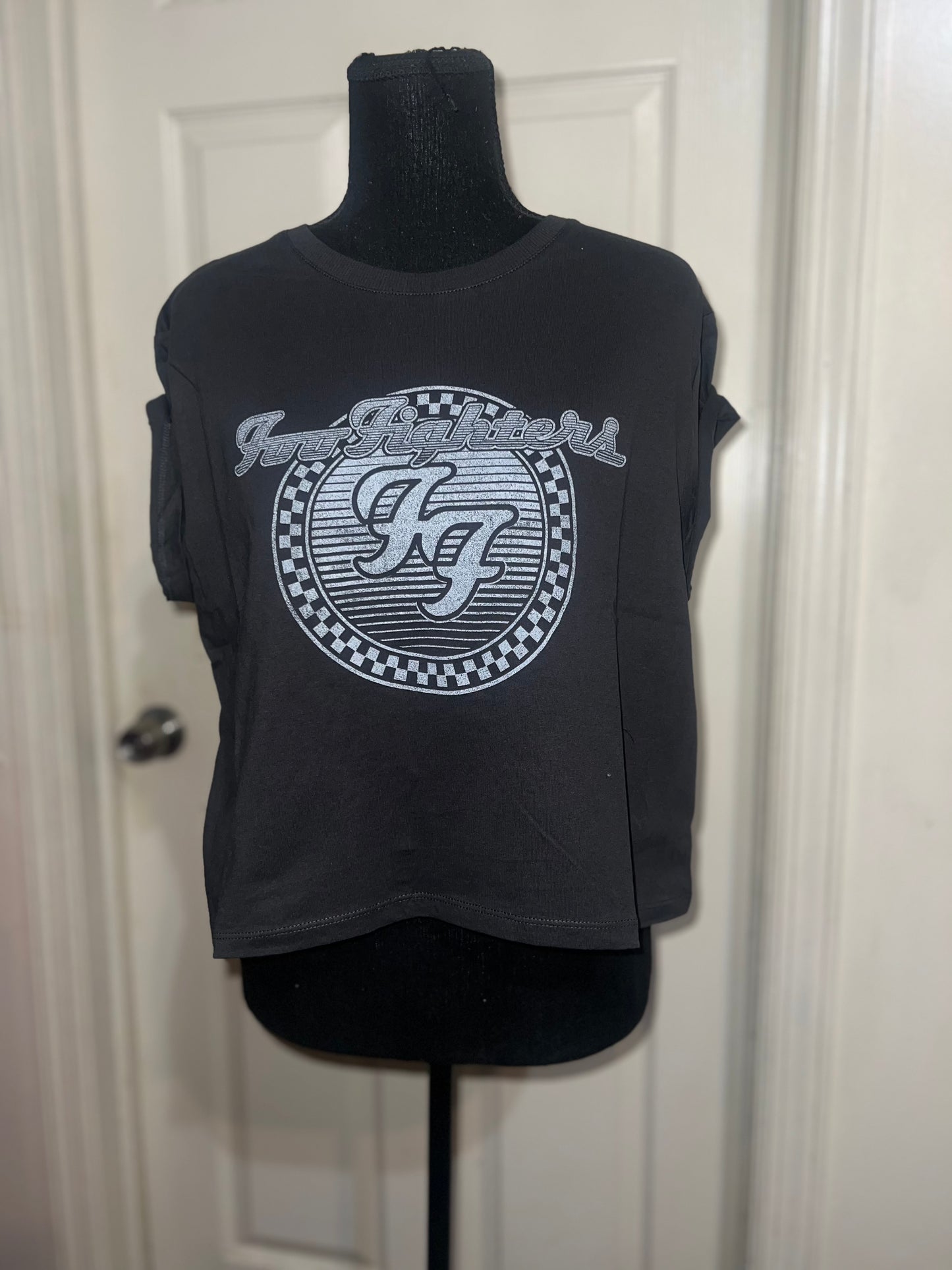 Foo Fighters Oversized Distressed Baby Tee