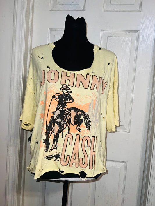 Johnny Cash Oversized Distressed Tee (As Is)