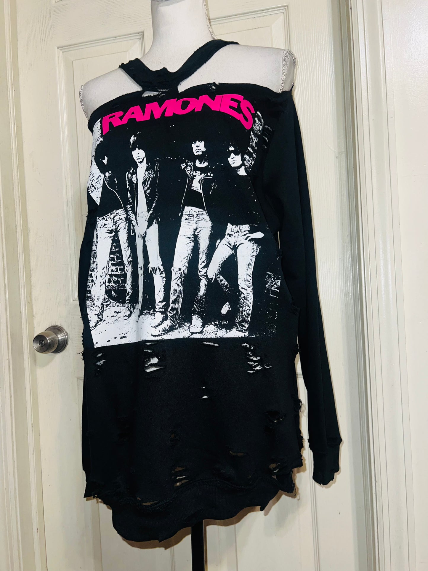 Ramones Oversized Distressed Sweatshirt