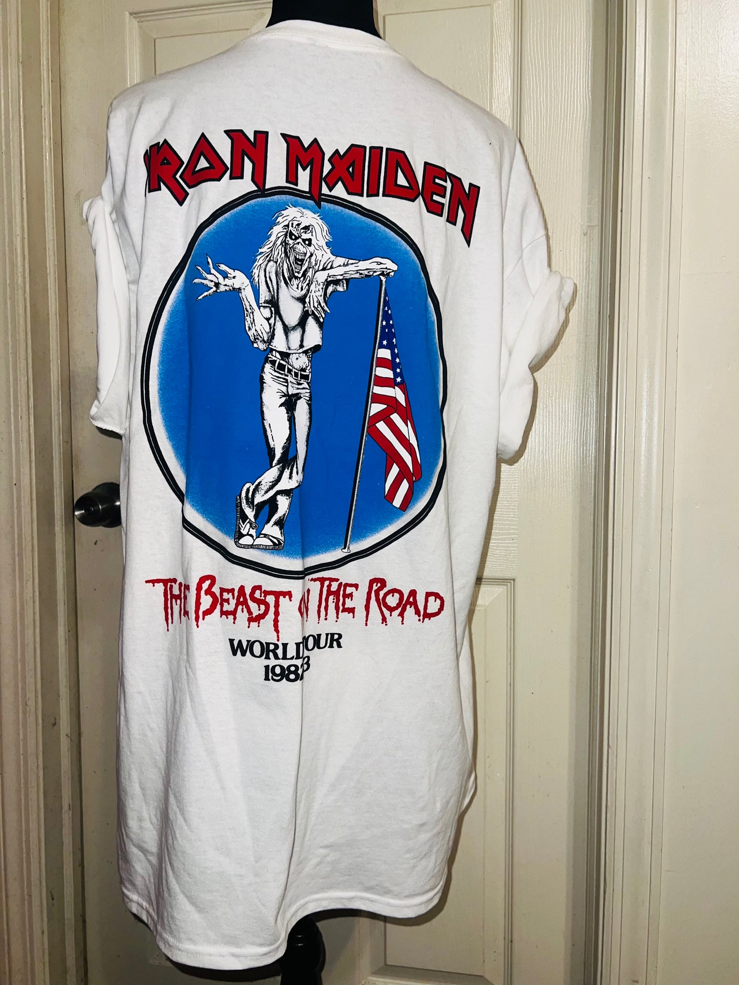 Iron Maiden Double Sided Oversized Distressed Tee