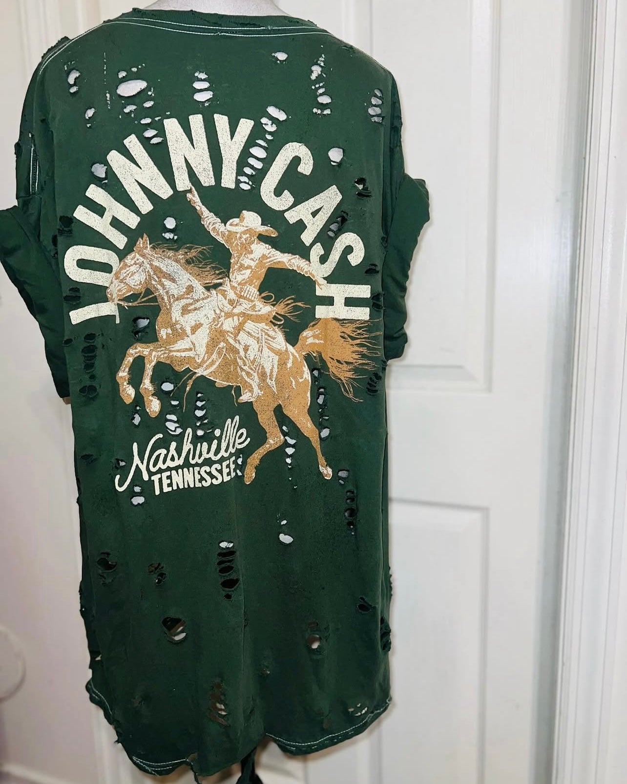 Johnny Cash Double Sided Oversized Diatressed Tee