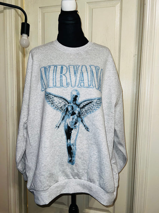 Nirvana Oversized Distressed Sweatshirt