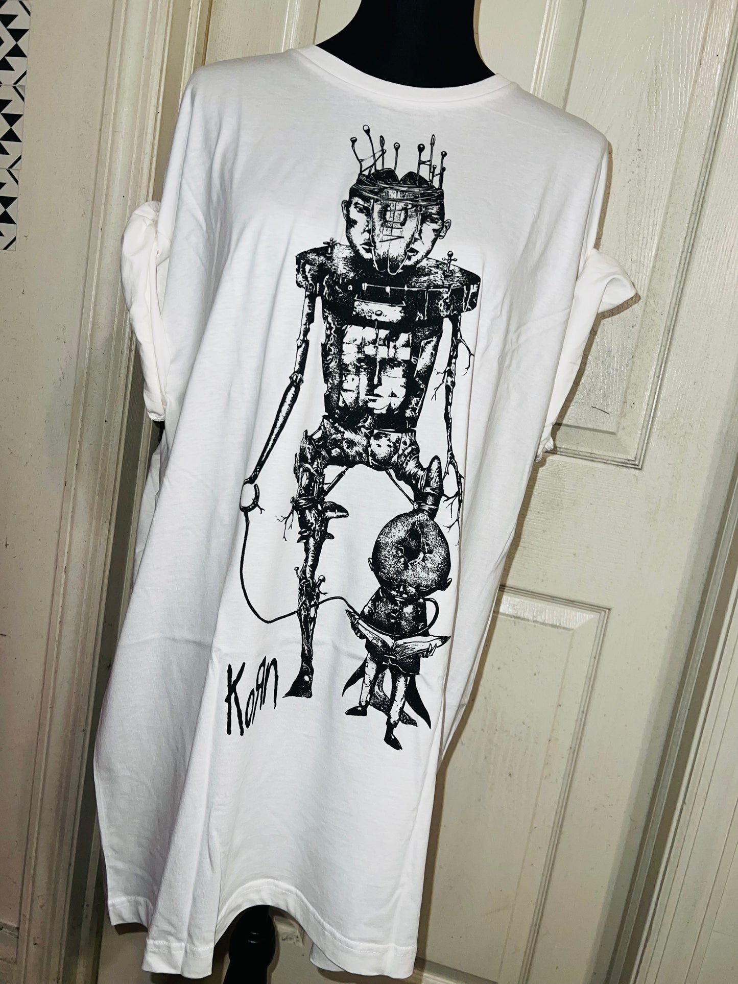 Korn Robot Oversized Distressed T-Shirt