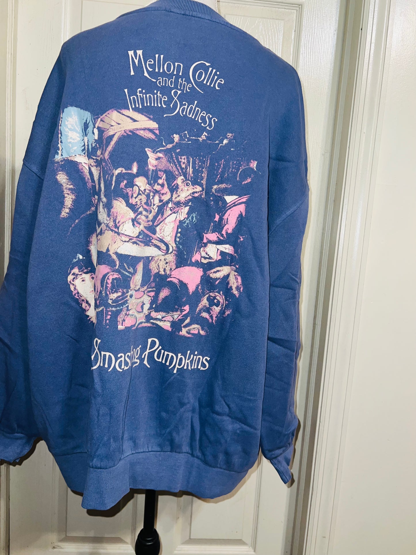 The Smashing Pumpkins Double Sided Oversized Distressed Sweatshirt