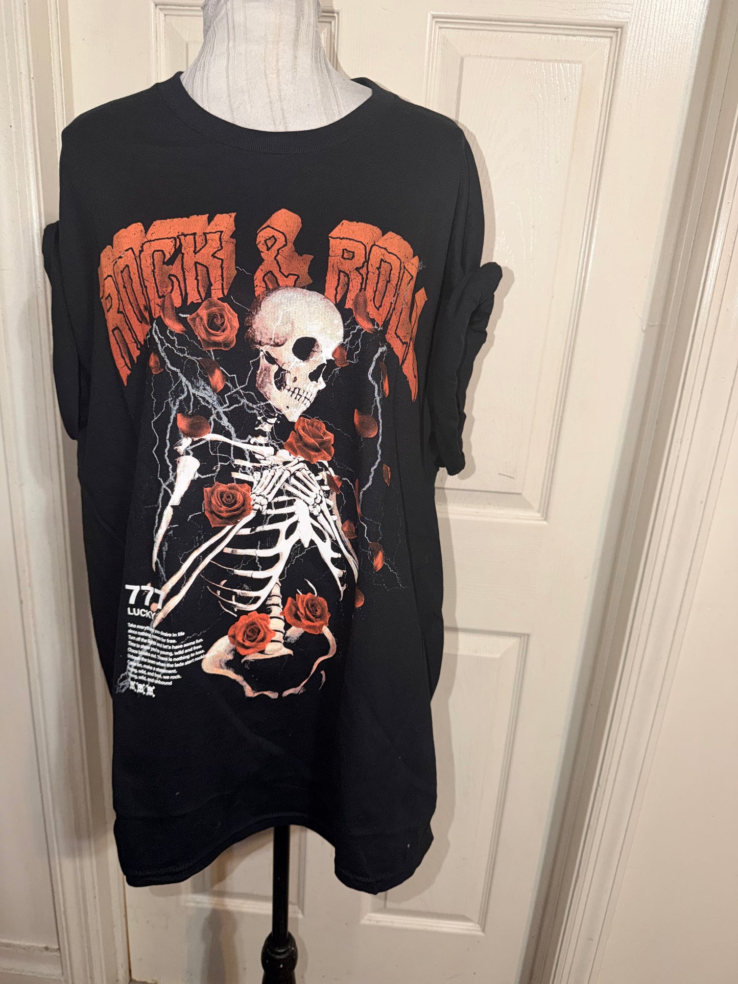 Rock n’ Roll Graphic Oversized Distressed Tee