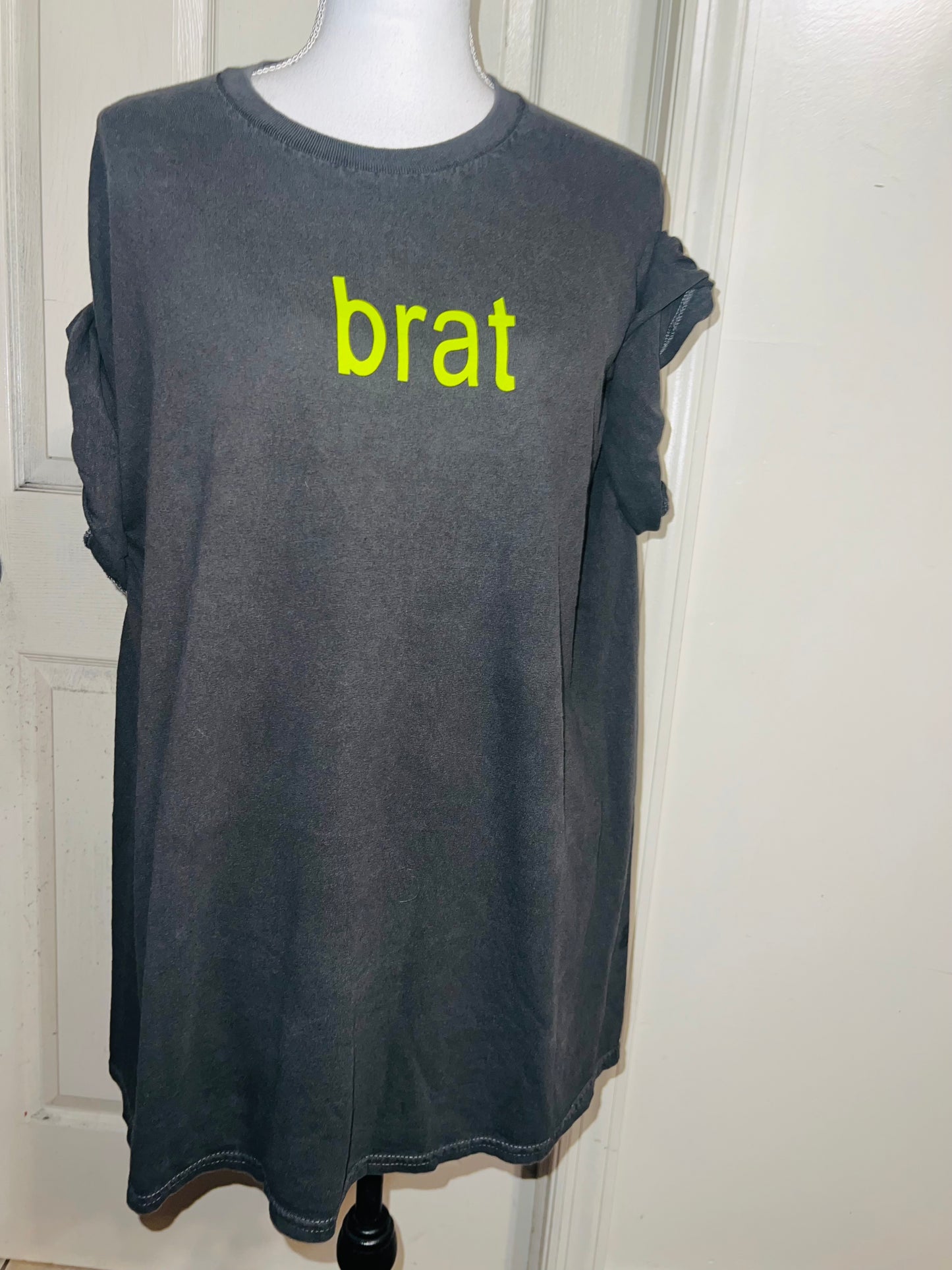 Charli XCX brat Double Sided Oversized Distressed Tee