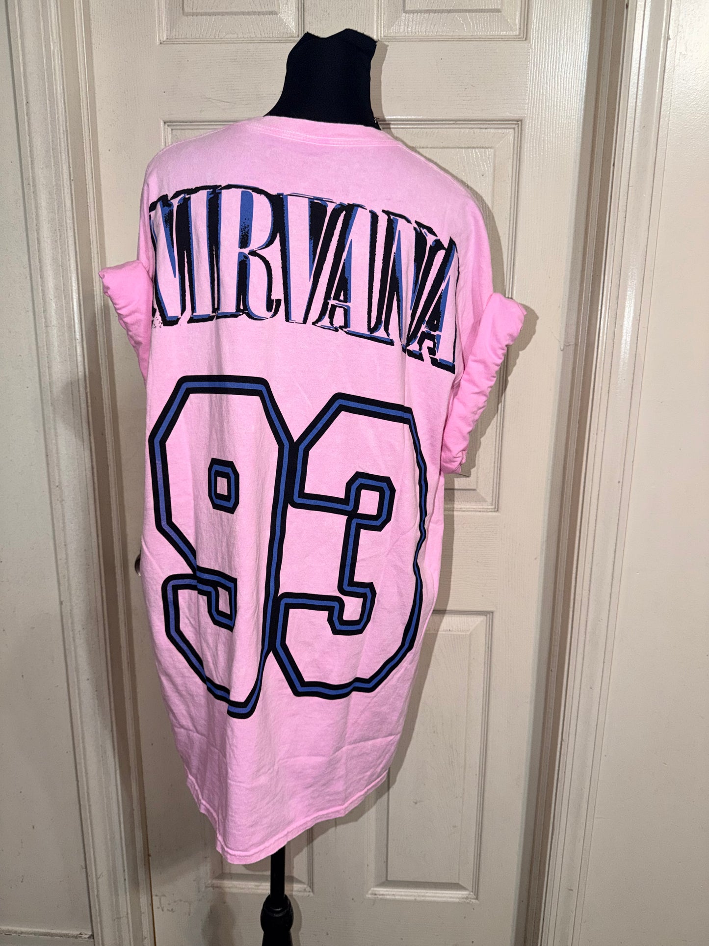 Nirvana Double Sided Oversized Distressed Tee