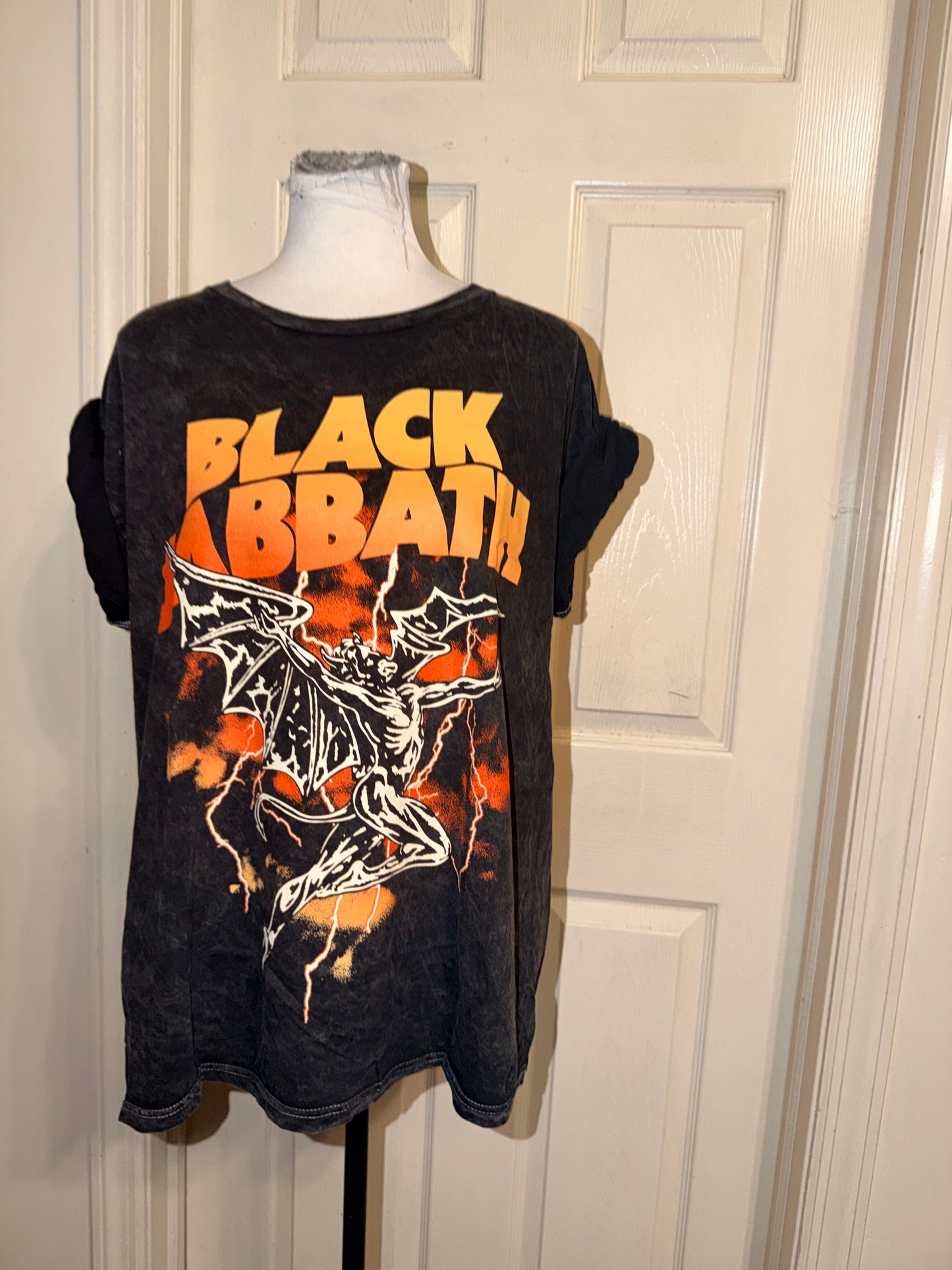 Black Sabbath Double Sided Oversized Distressed Tee