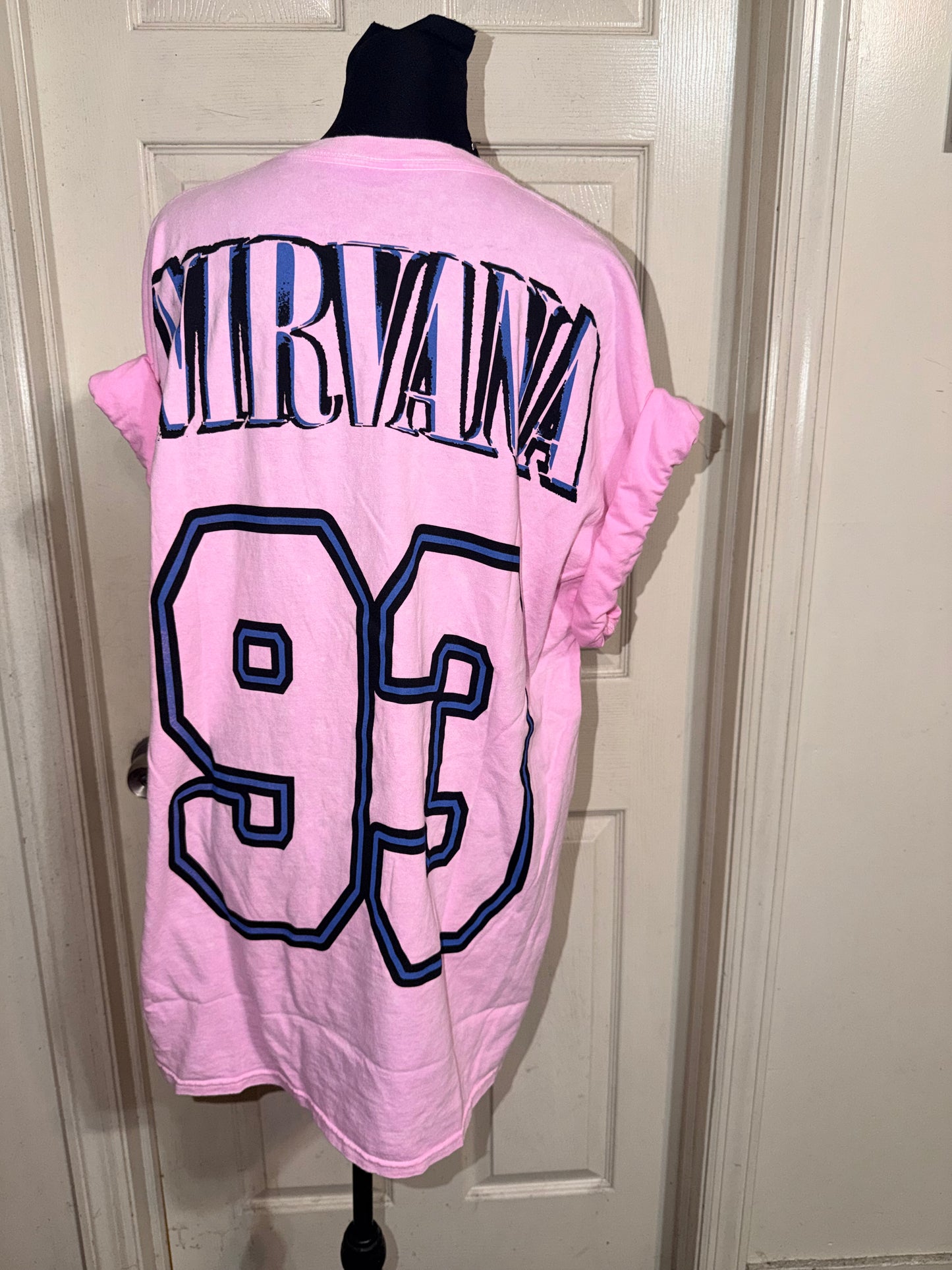 Nirvana Double Sided Oversized Distressed Tee