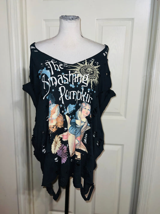 Smashing Pumpkins Double Sided Oversized Distressed Tee