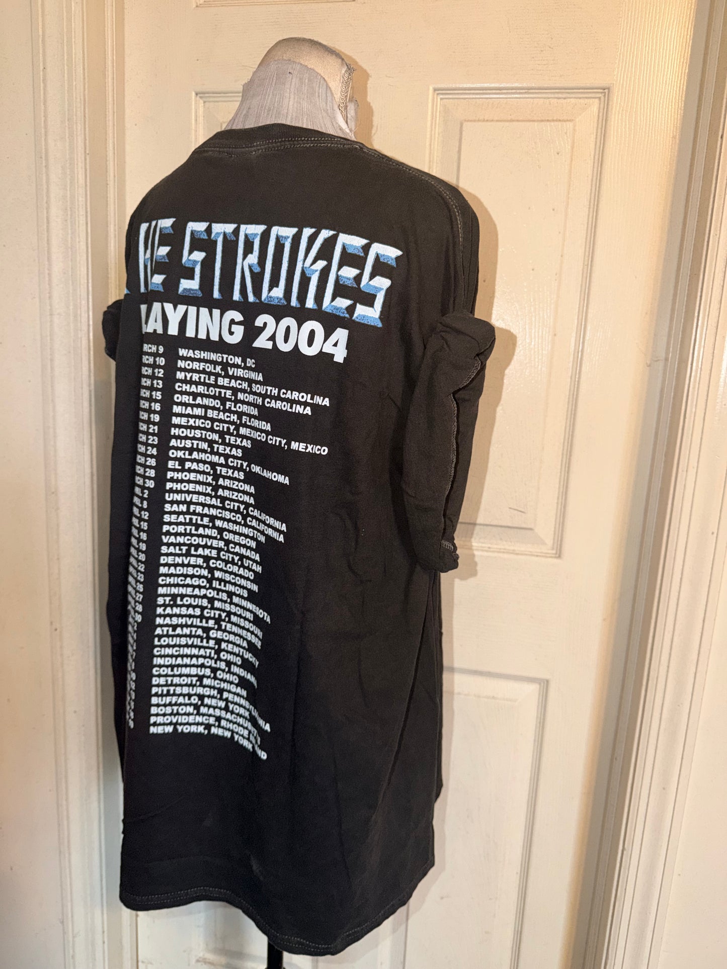 The Strokes Double Sided Oversized Distressed Tee