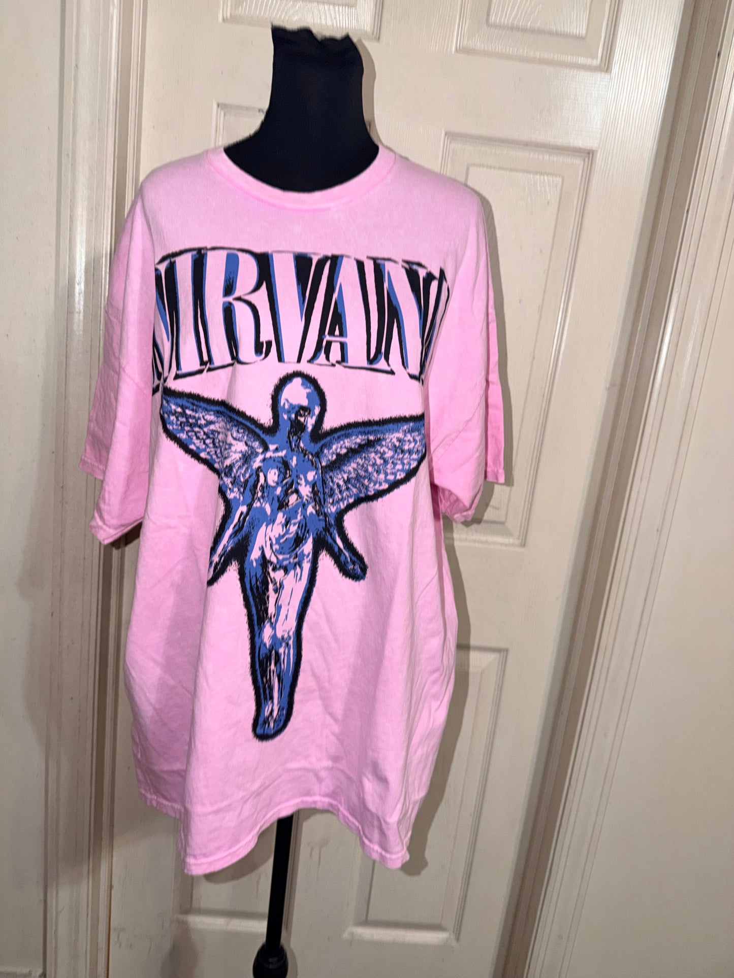 Nirvana Double Sided Oversized Distressed Tee