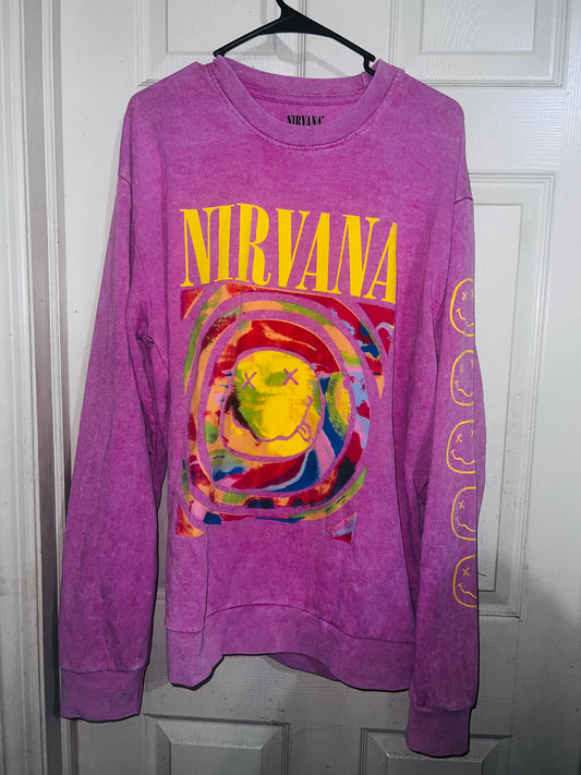Nirvana Oversized Distressed Sweatshirt