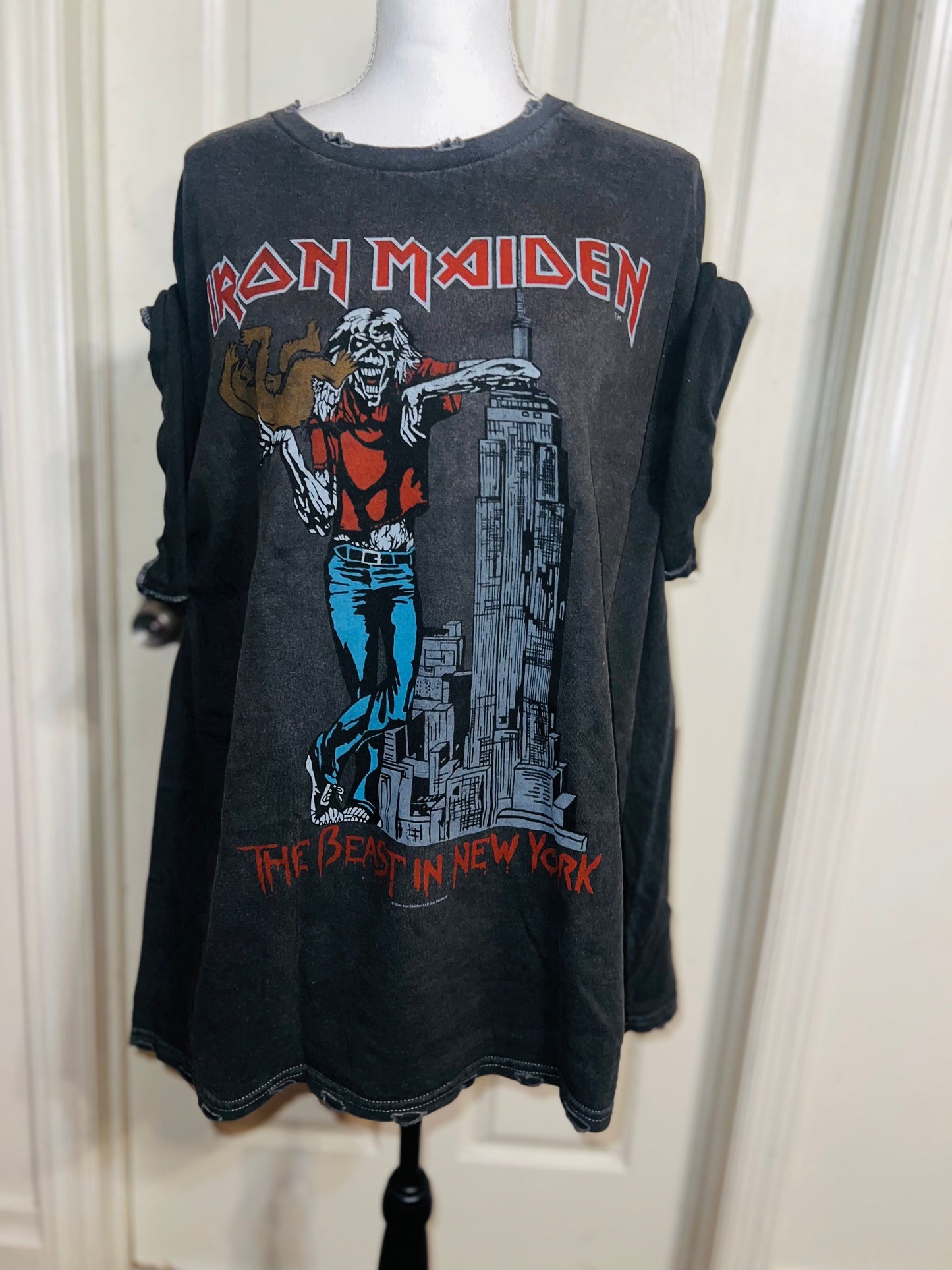 Iron Maiden Double Sided Oversized Distressed Tee