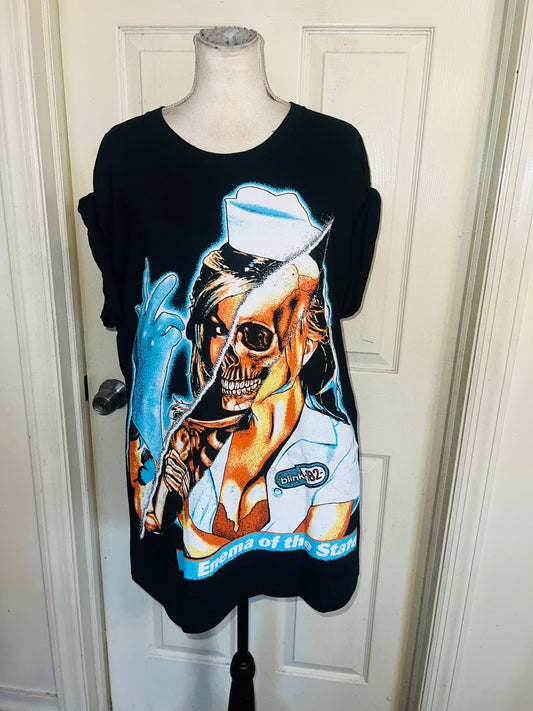 Blink 182 ‘Halloween’ Oversized Distressed Tee