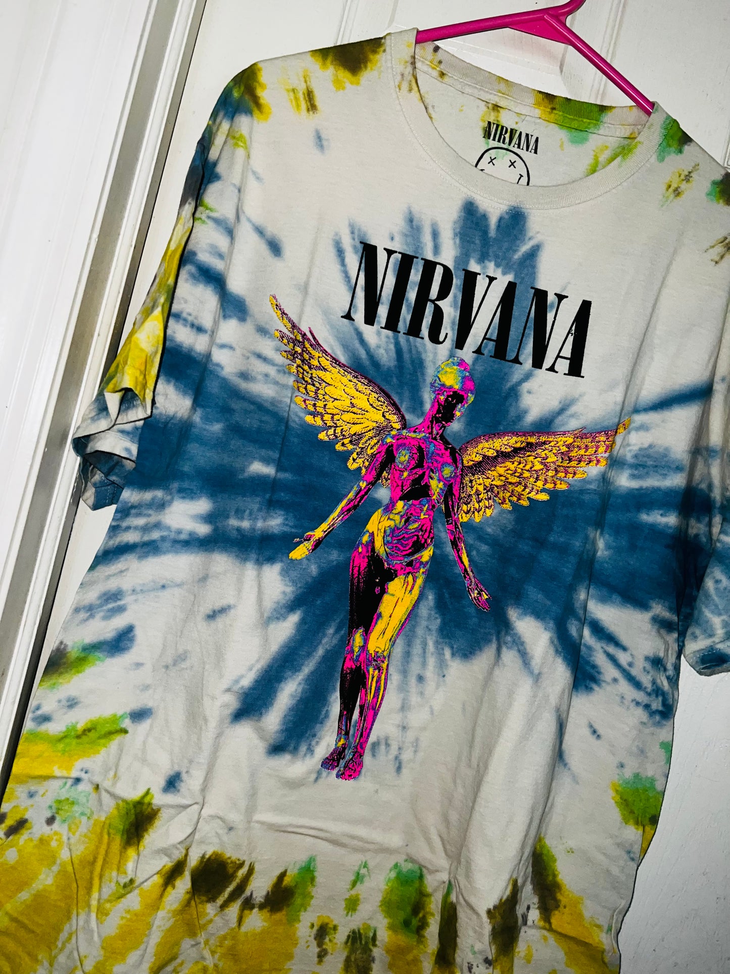 Nirvana Tie Die Oversized Distressed Tee