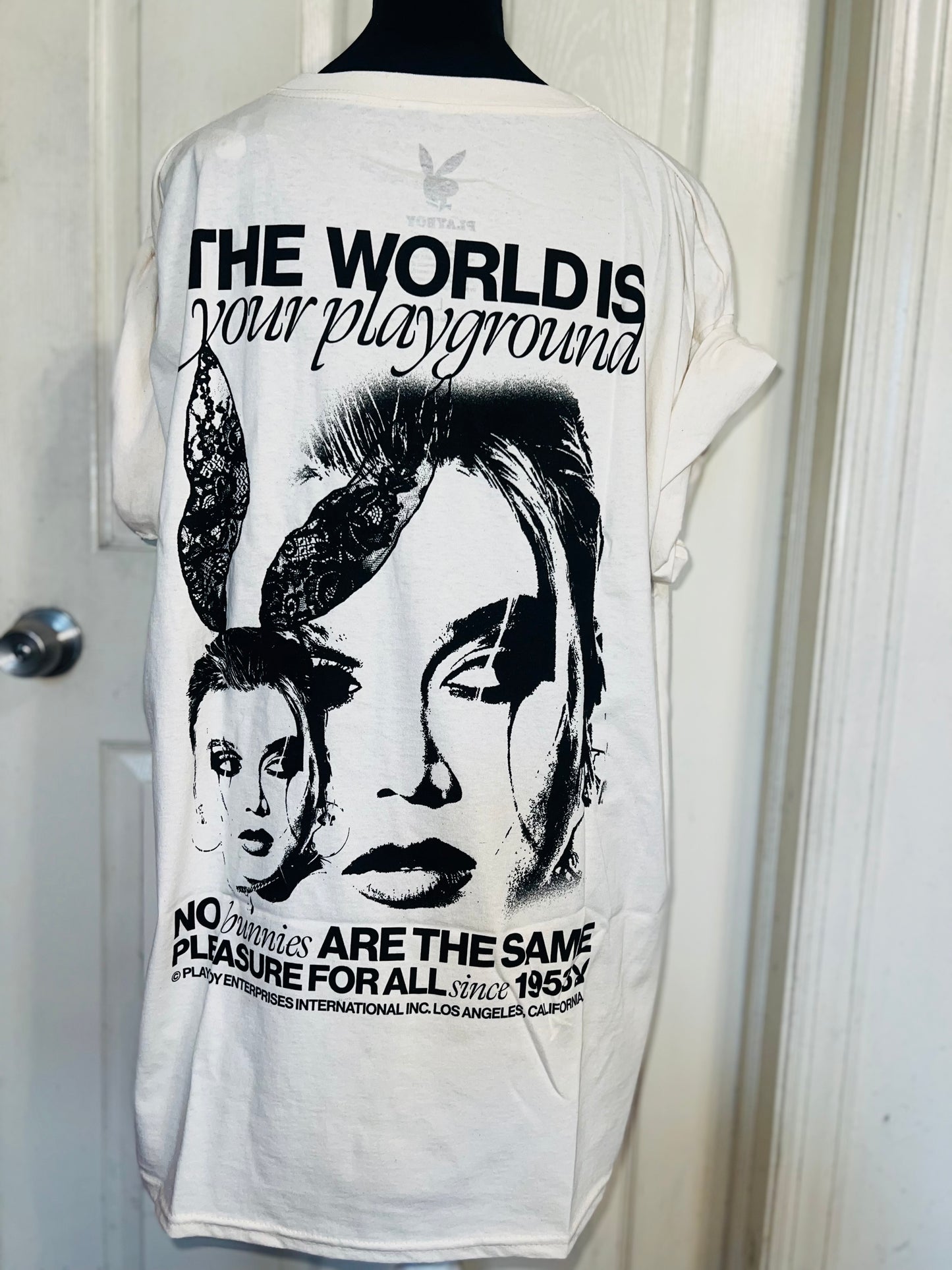 Playboy Double Sided Oversized Distressed Tee