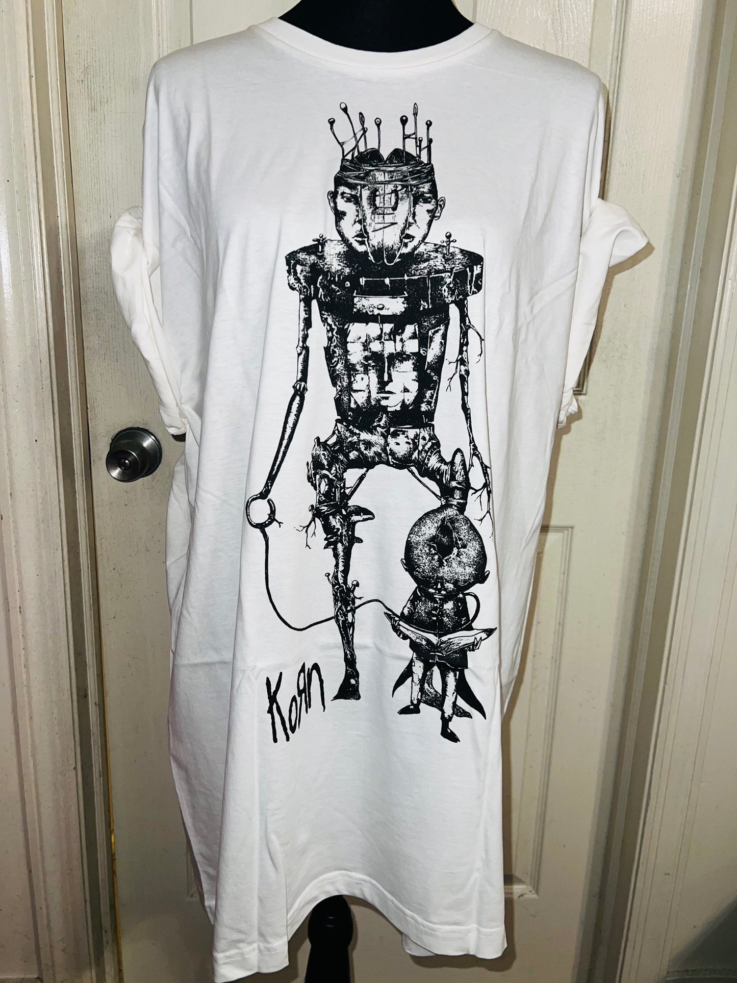 Korn Robot Oversized Distressed T-Shirt