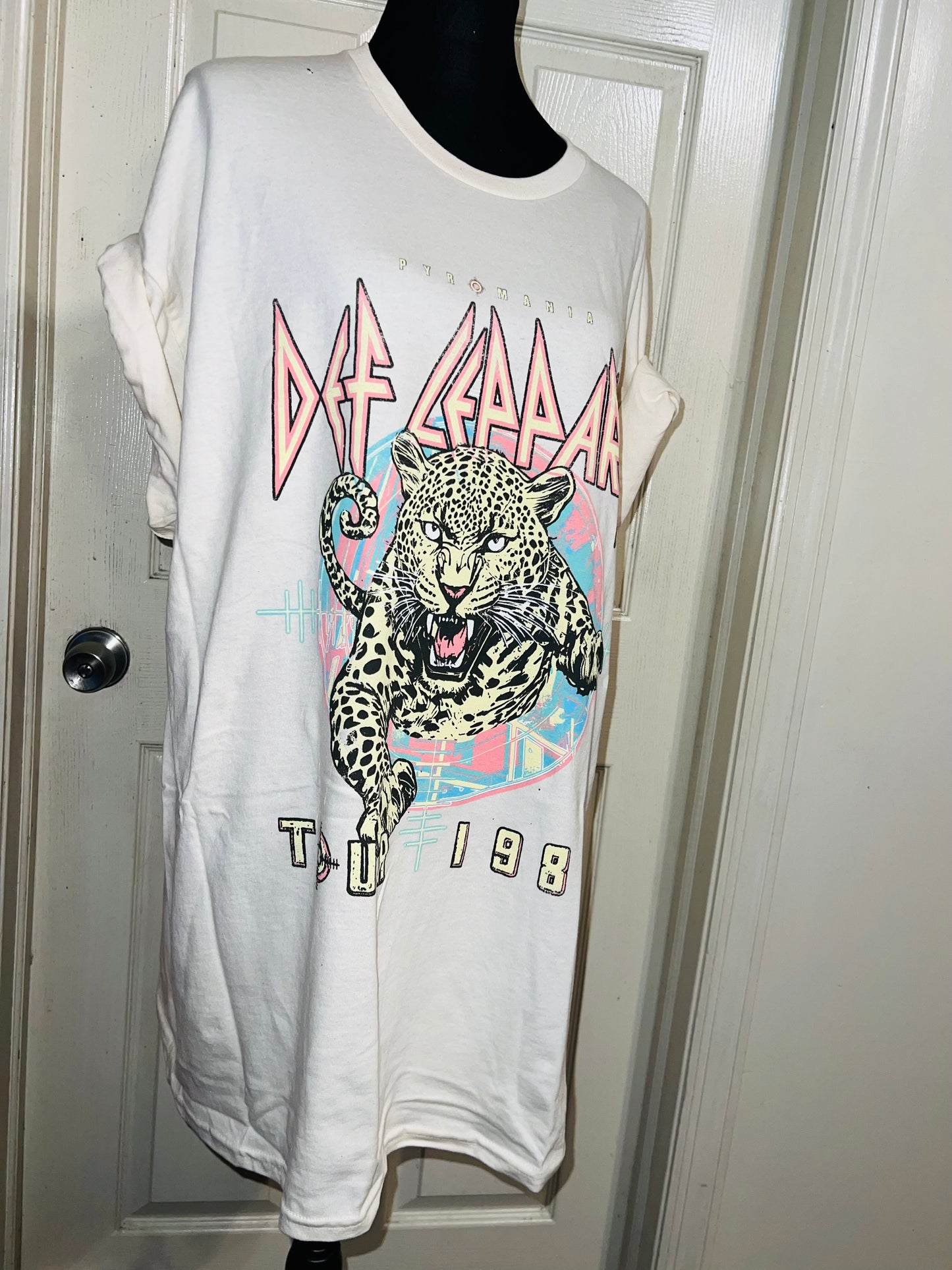 Def Leppard Double Sided Oversized Distressed Tee