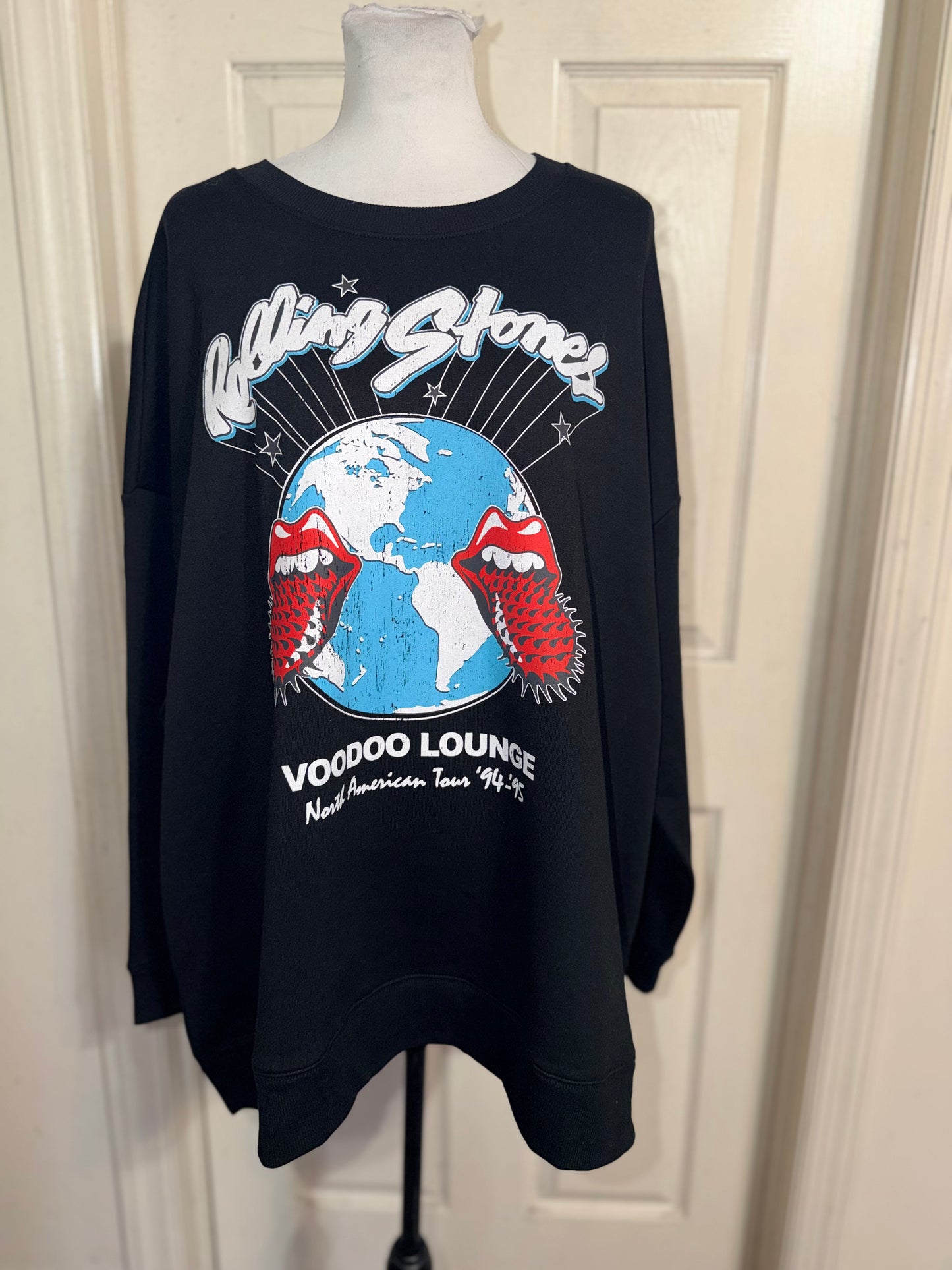 The Rolling Stones Double Sided Oversized Distressed Sweatshirt