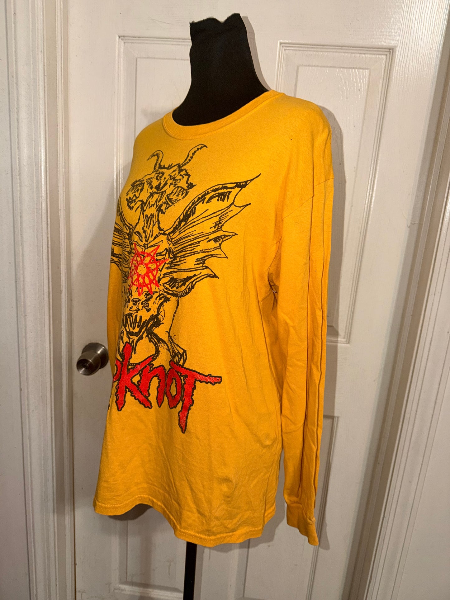 Slipknot Double Sided Vintage Oversized Distressed Long Sleeve Tee