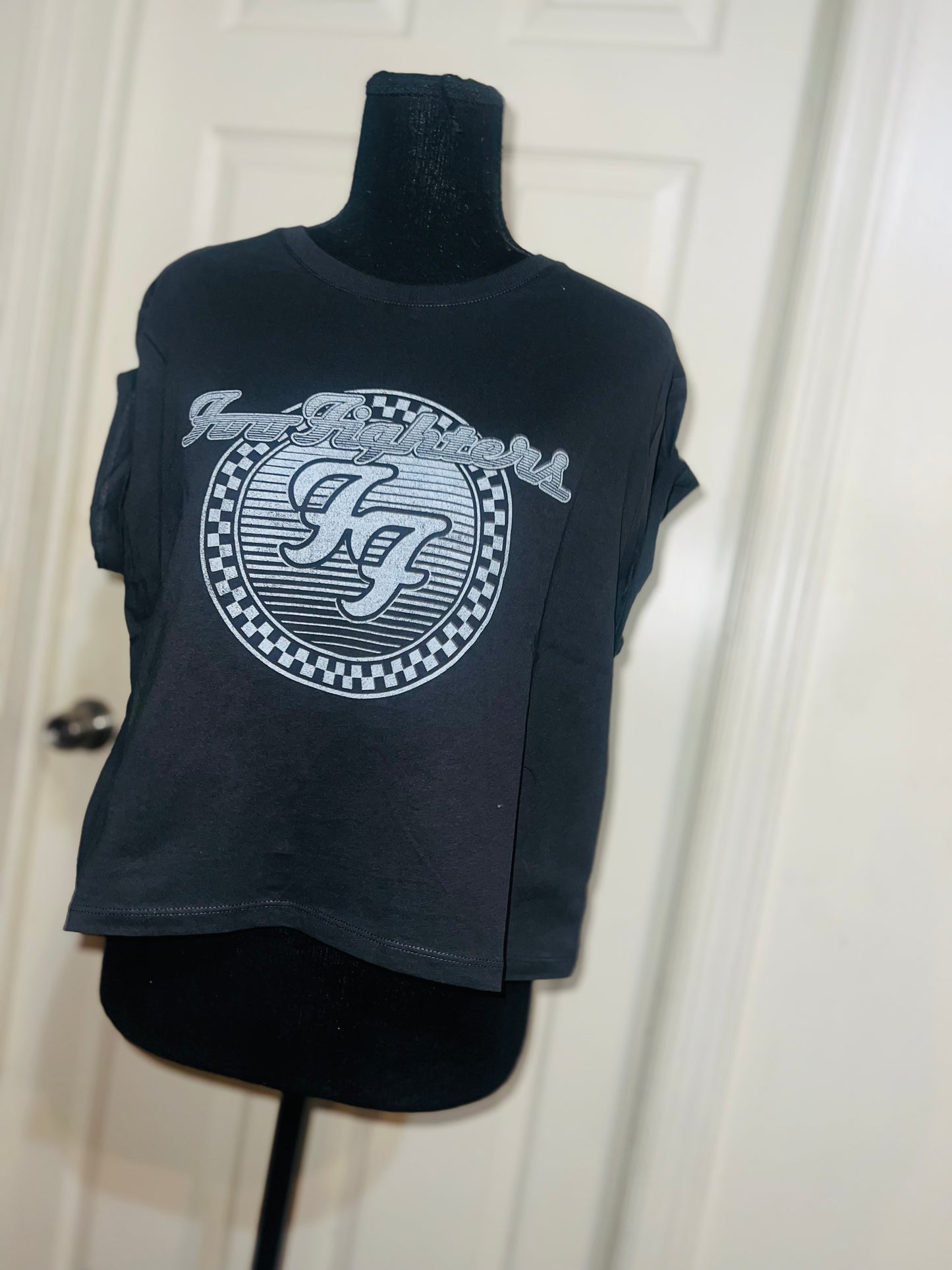 Foo Fighters Oversized Distressed Baby Tee