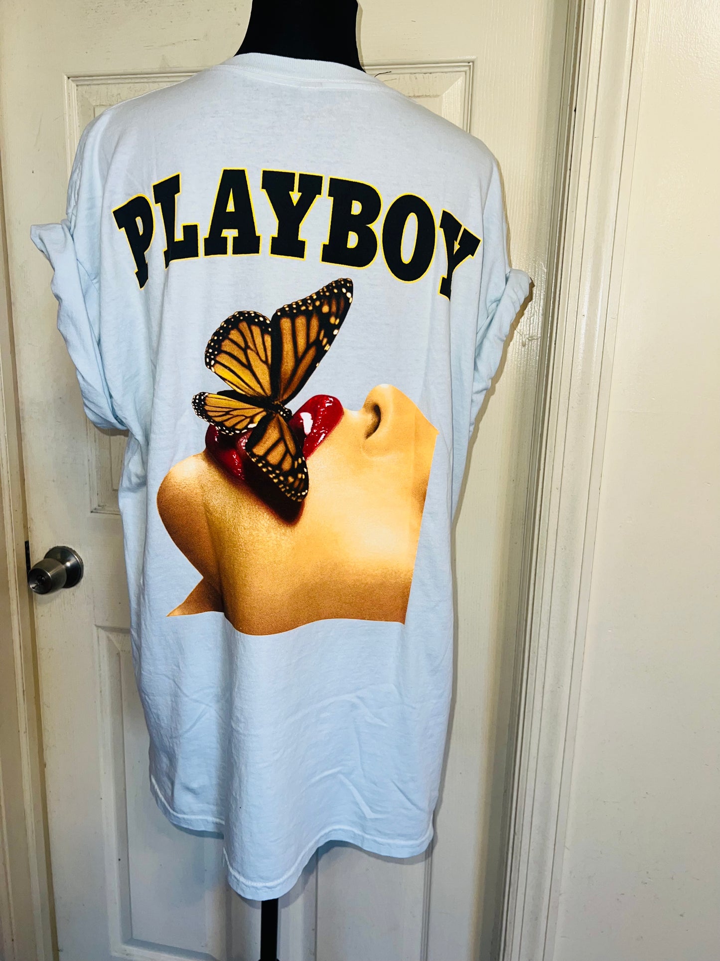 Playboy Double Sided Oversized Distressed Tee