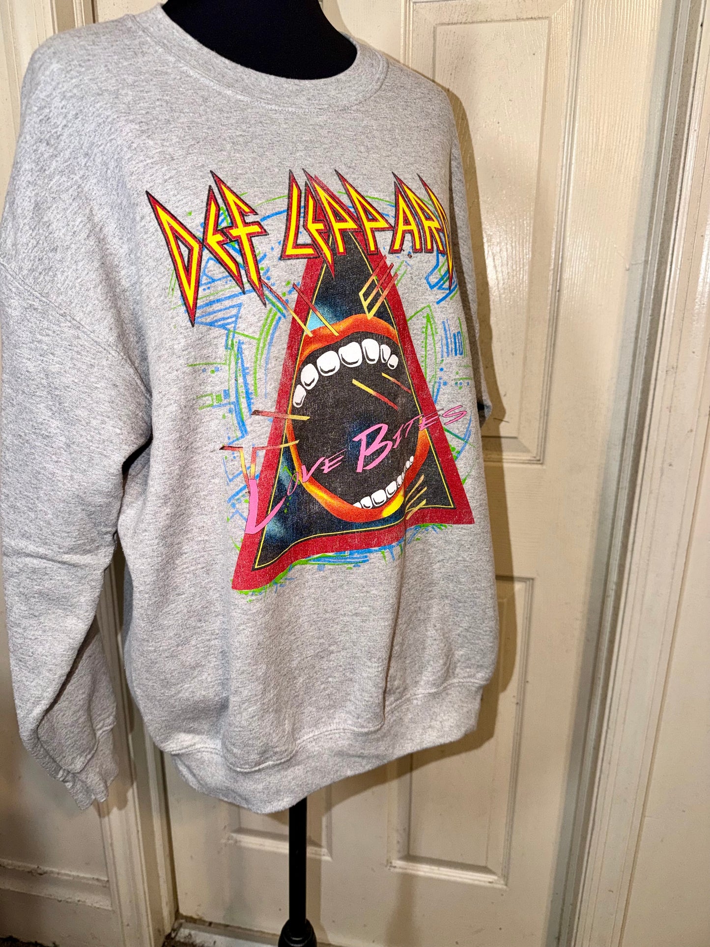 Def Leppard Oversized Distressed Sweatshirt