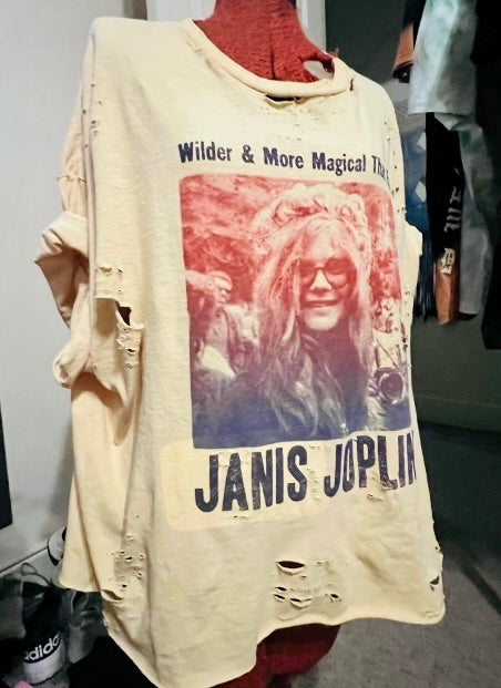 Janis Joplin Oversized Distressed Tee