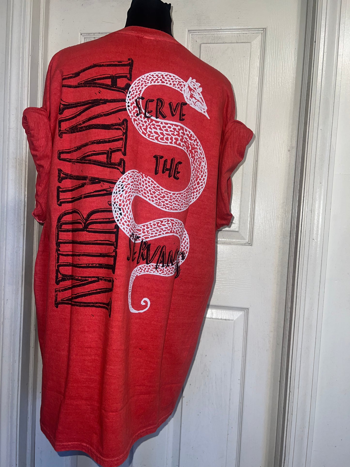 Nirvana Double Sided Oversized Distressed Tee