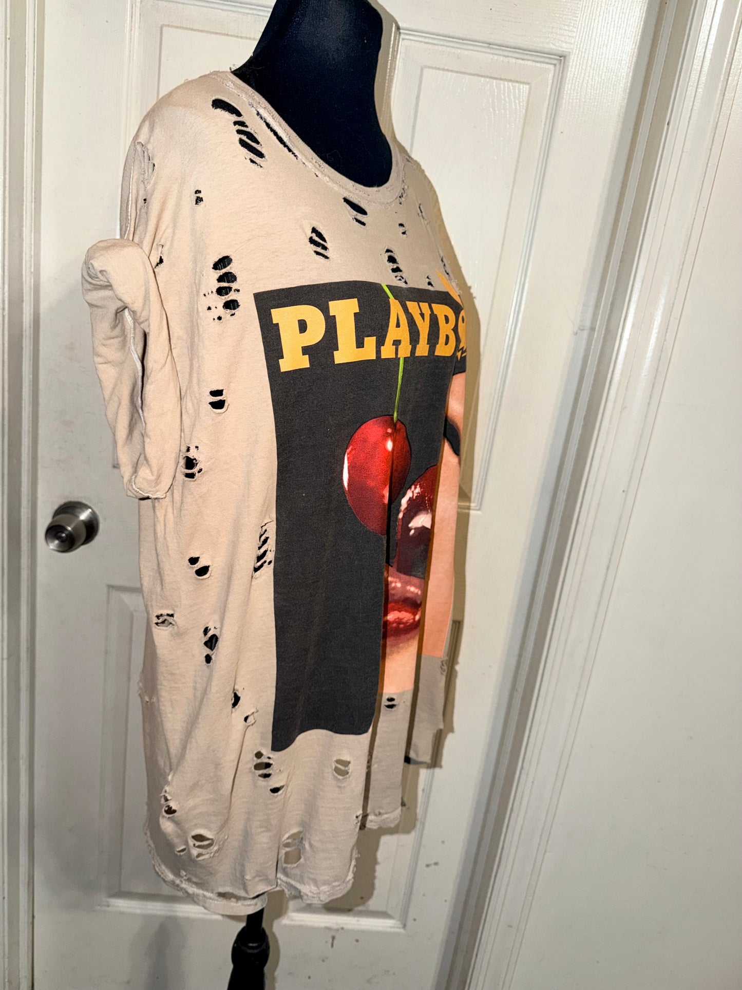 Playboy Oversized Distressed Tee